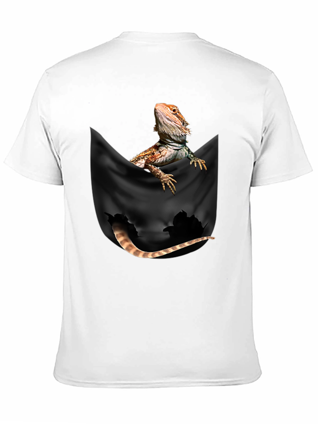 Black Bearded Dragon Pocket T-Shirt view 11