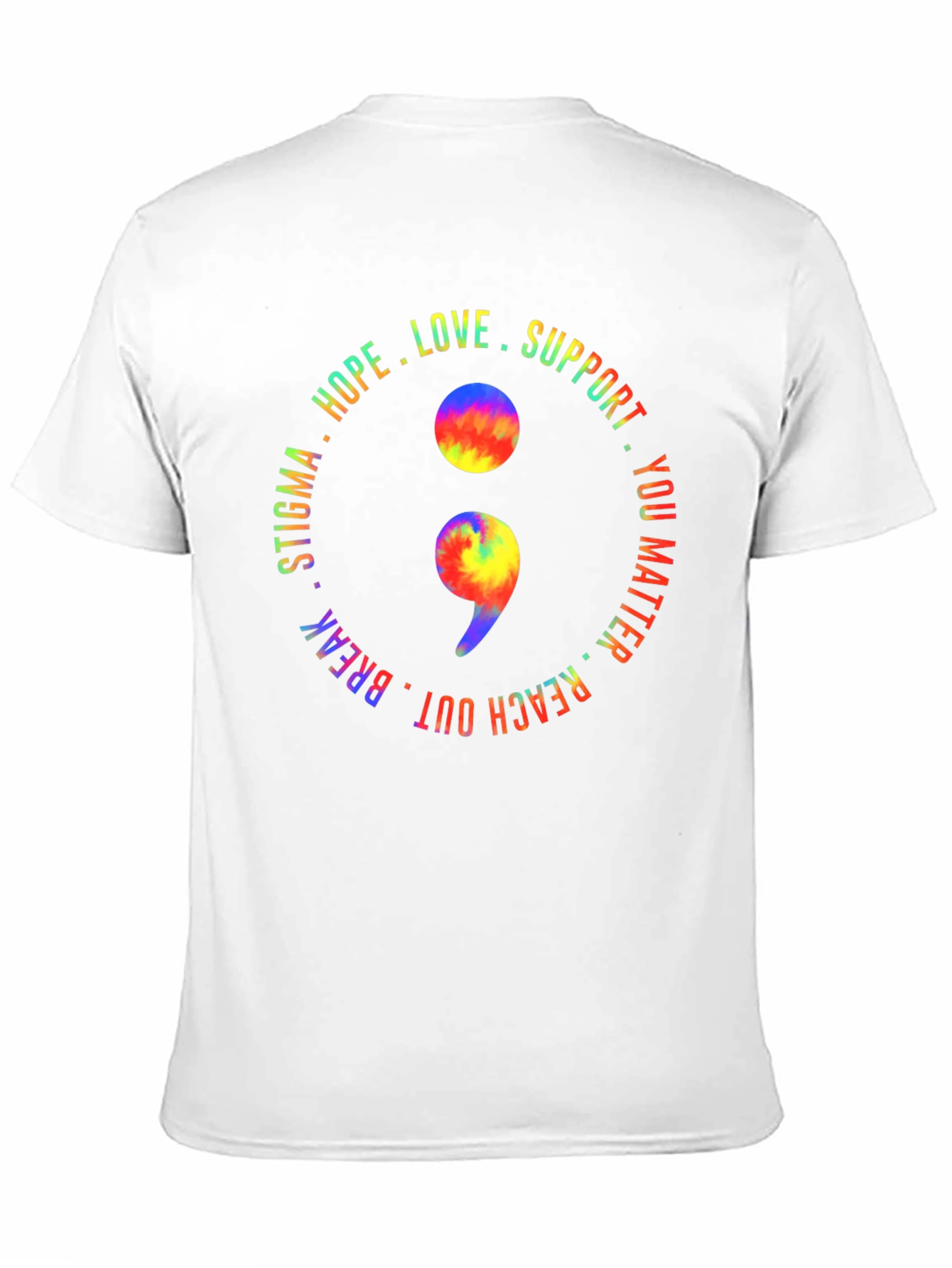 Black Semicolon Mental Health Awareness T-Shirt view 11