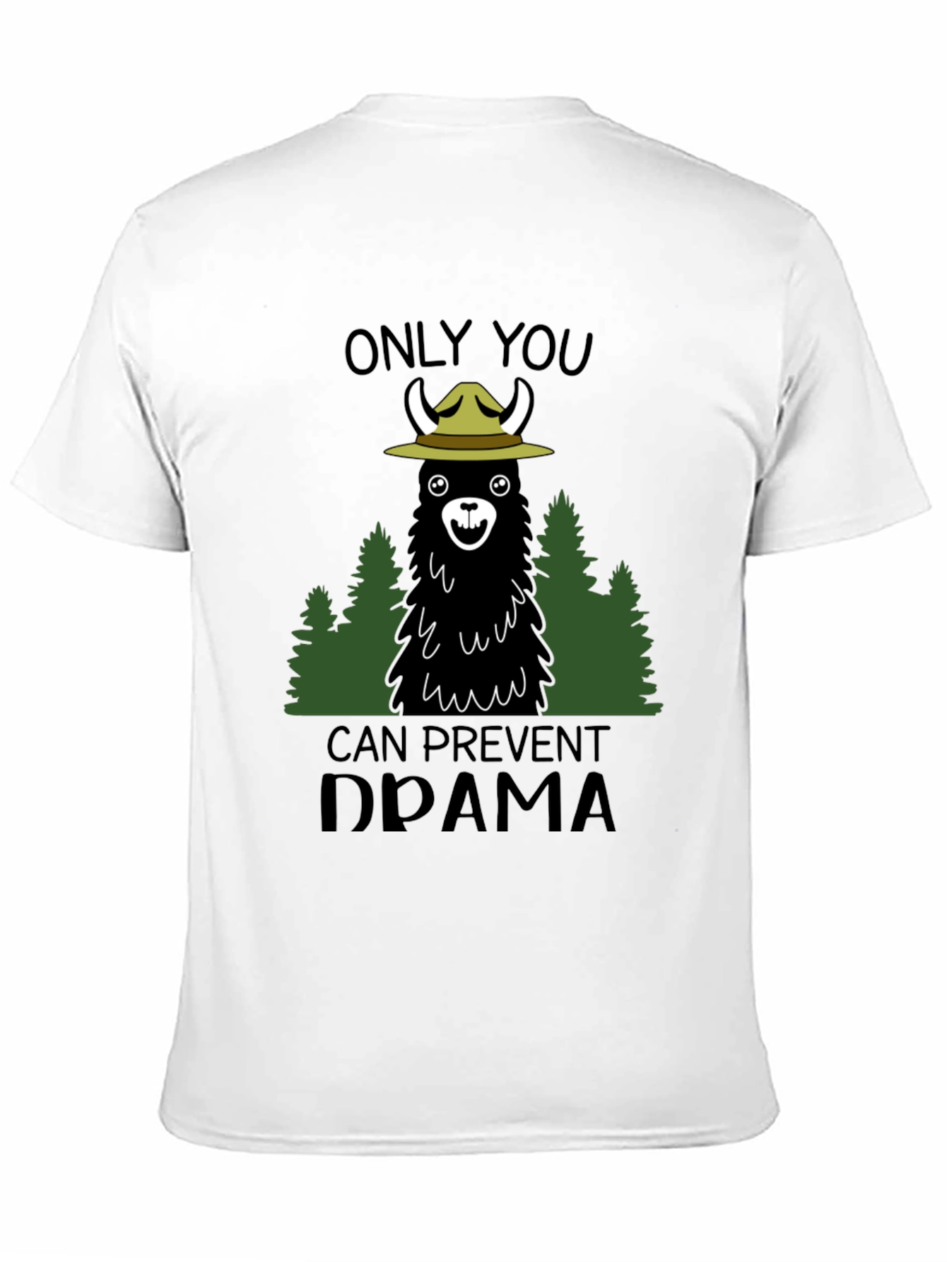 Black Llama Forest Ranger Graphic T-Shirt - Prevent Drama view 11