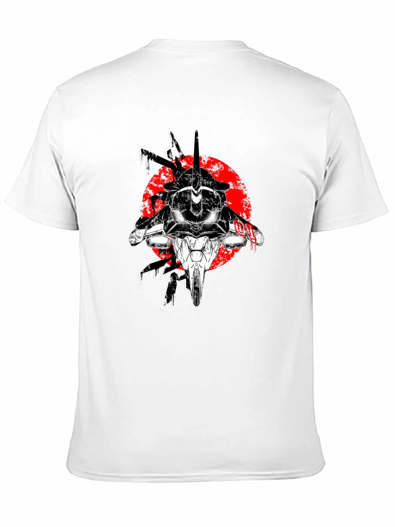 Black Anime Mech Graphic T-Shirt - Black view 11