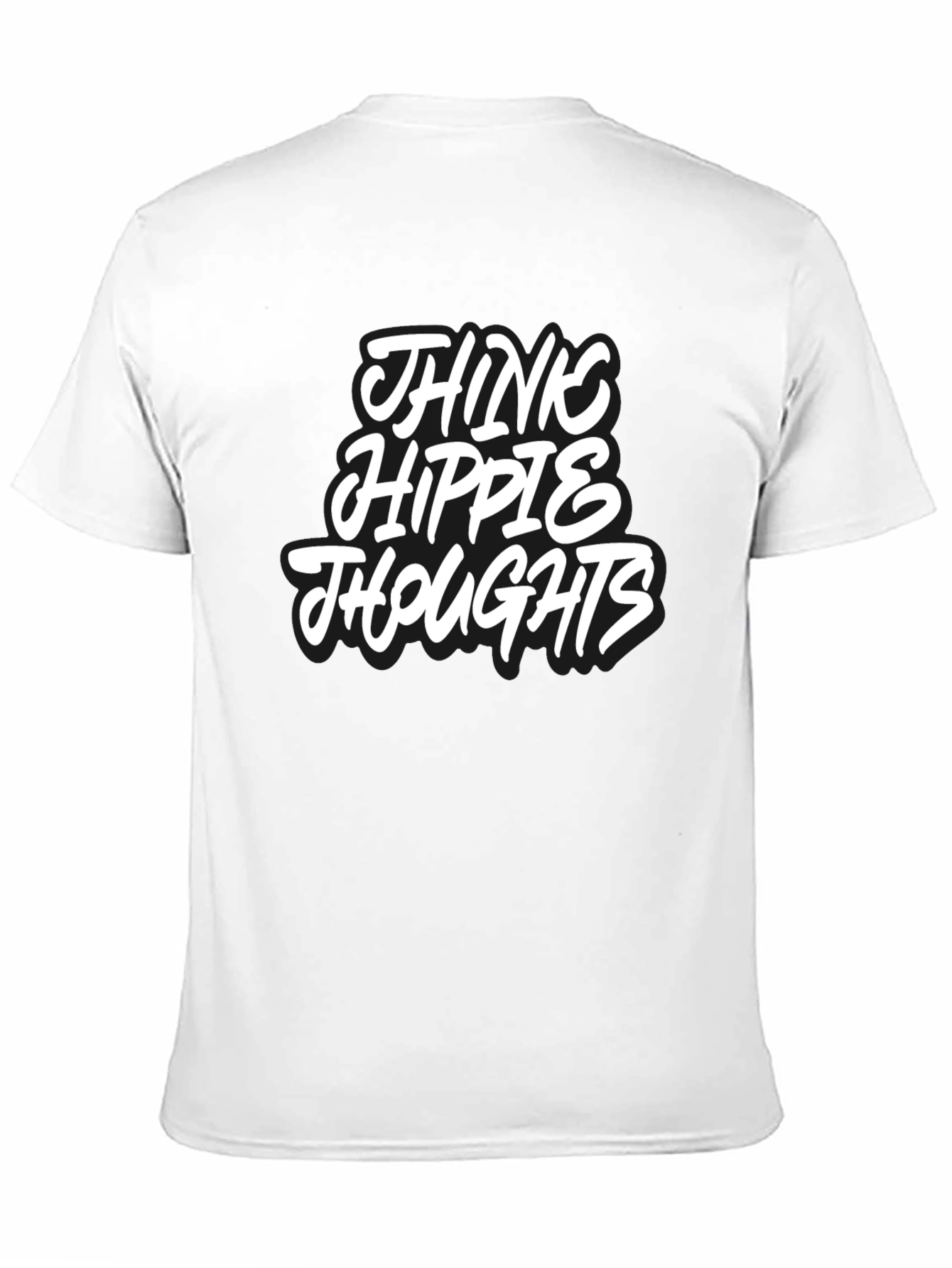 Black Think Hippie Thoughts Black Graphic T-Shirt view 11
