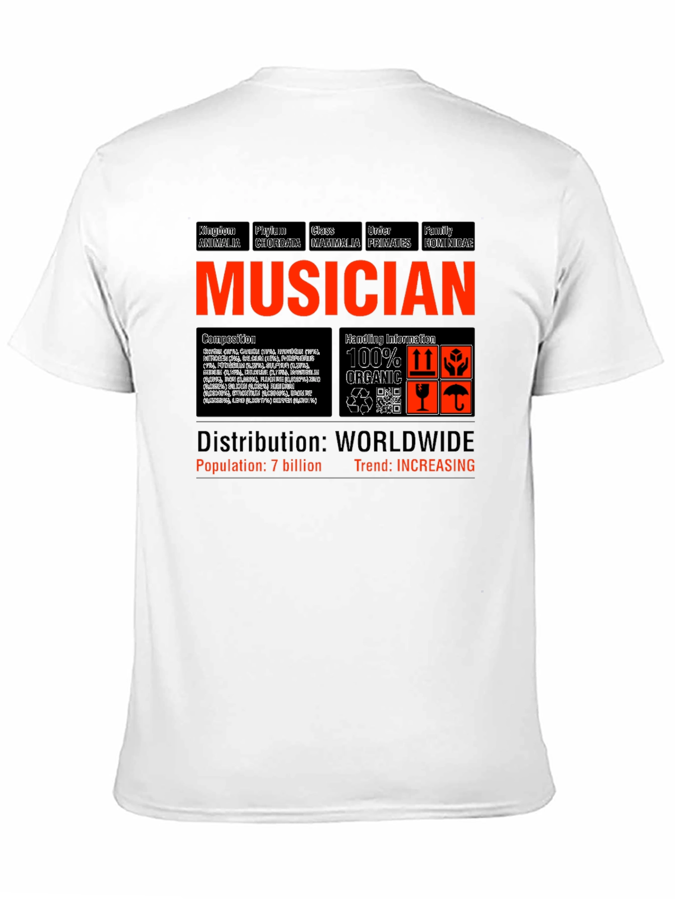 Black Musician Biological Classification Graphic T-Shirt view 11