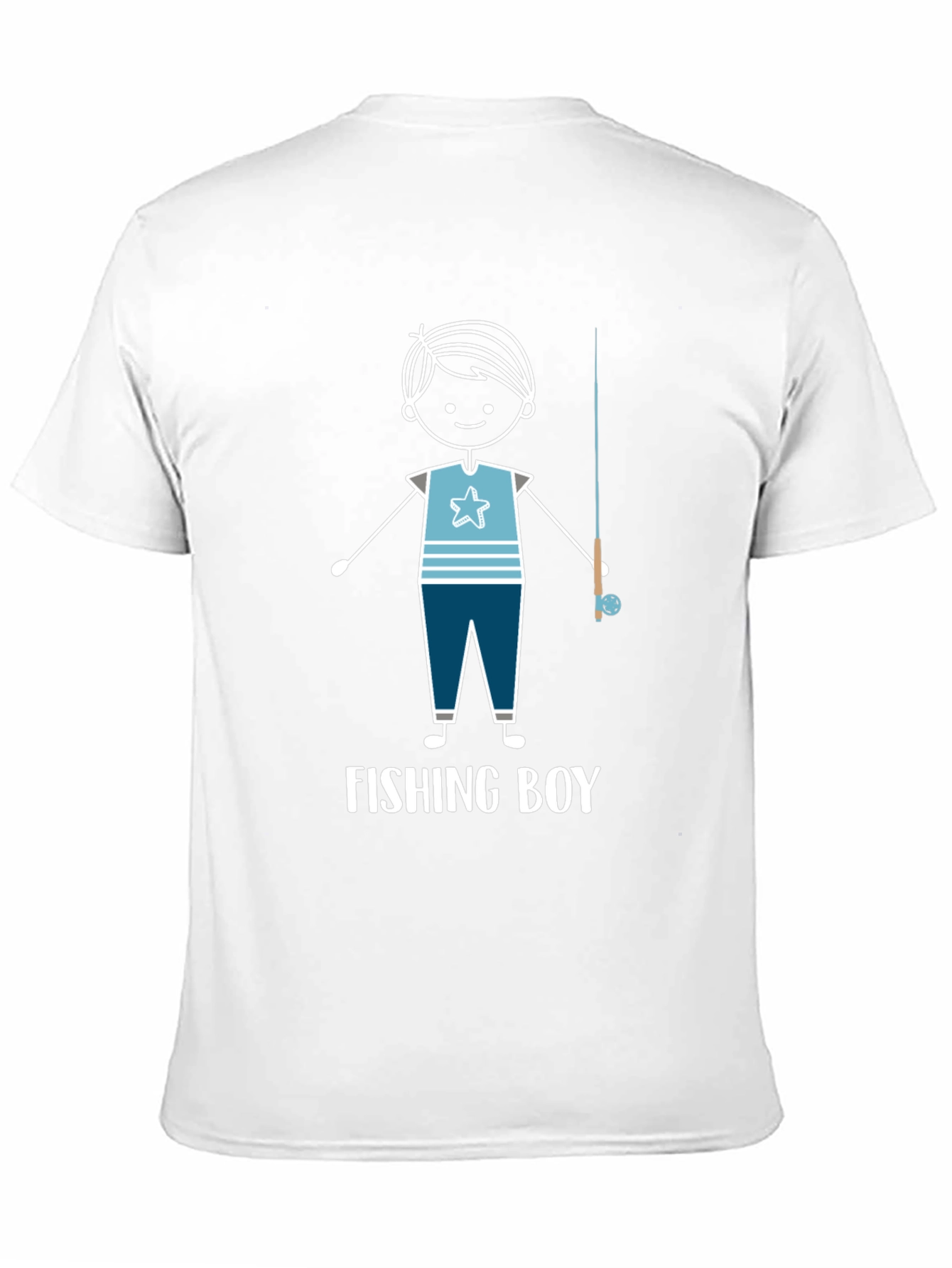 Black Fishing Boy Graphic Tee - Cool Fisherman Shirt view 11