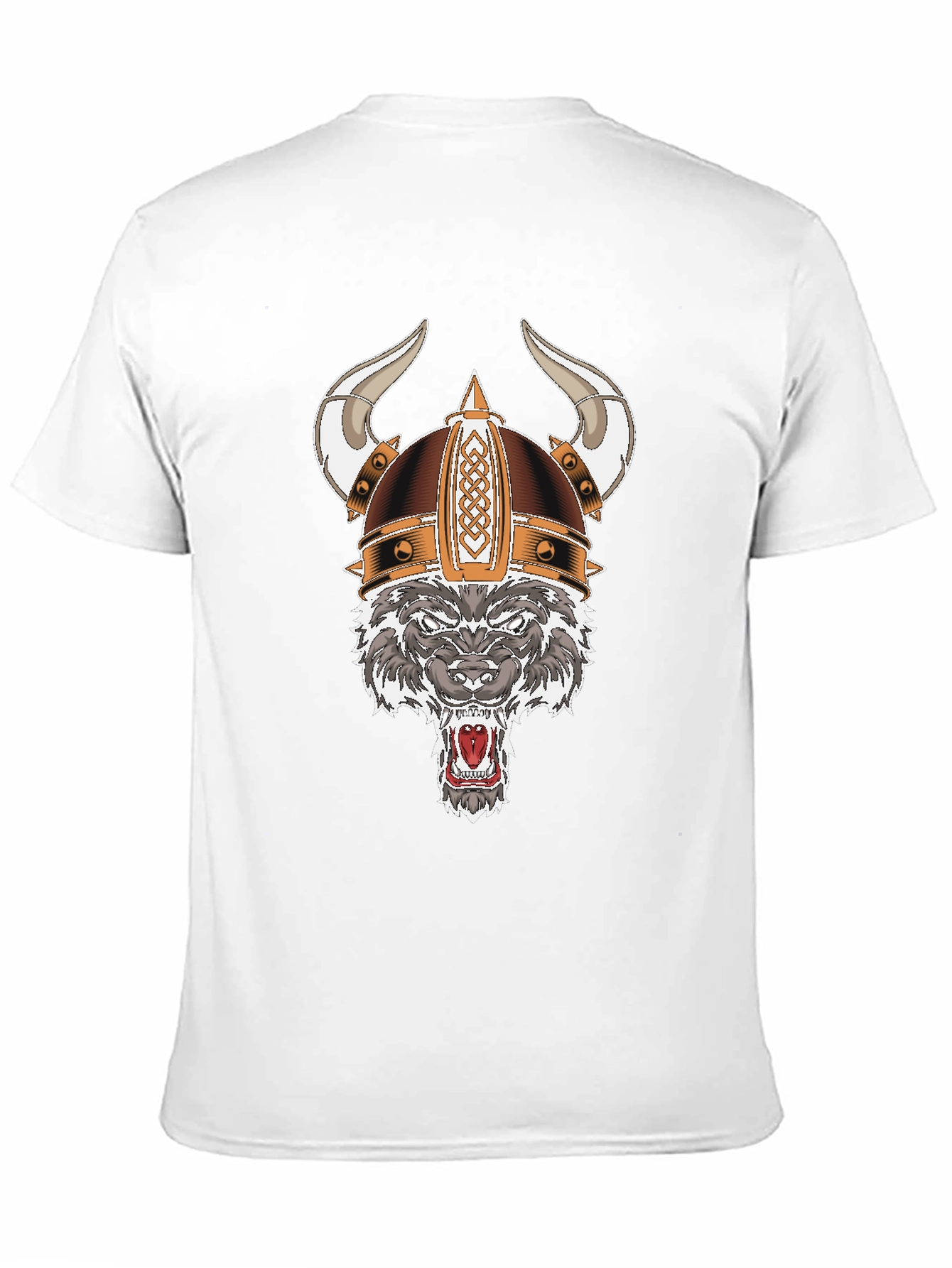 Black Wolf Viking Helmet T-Shirt view 11