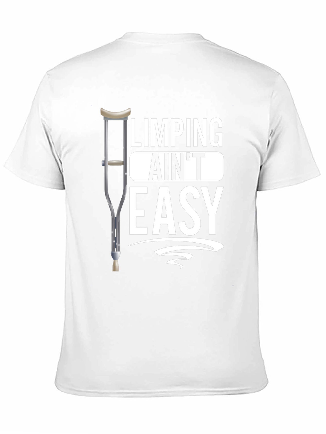 Black Limping Ain't Easy Black Graphic T-Shirt view 11