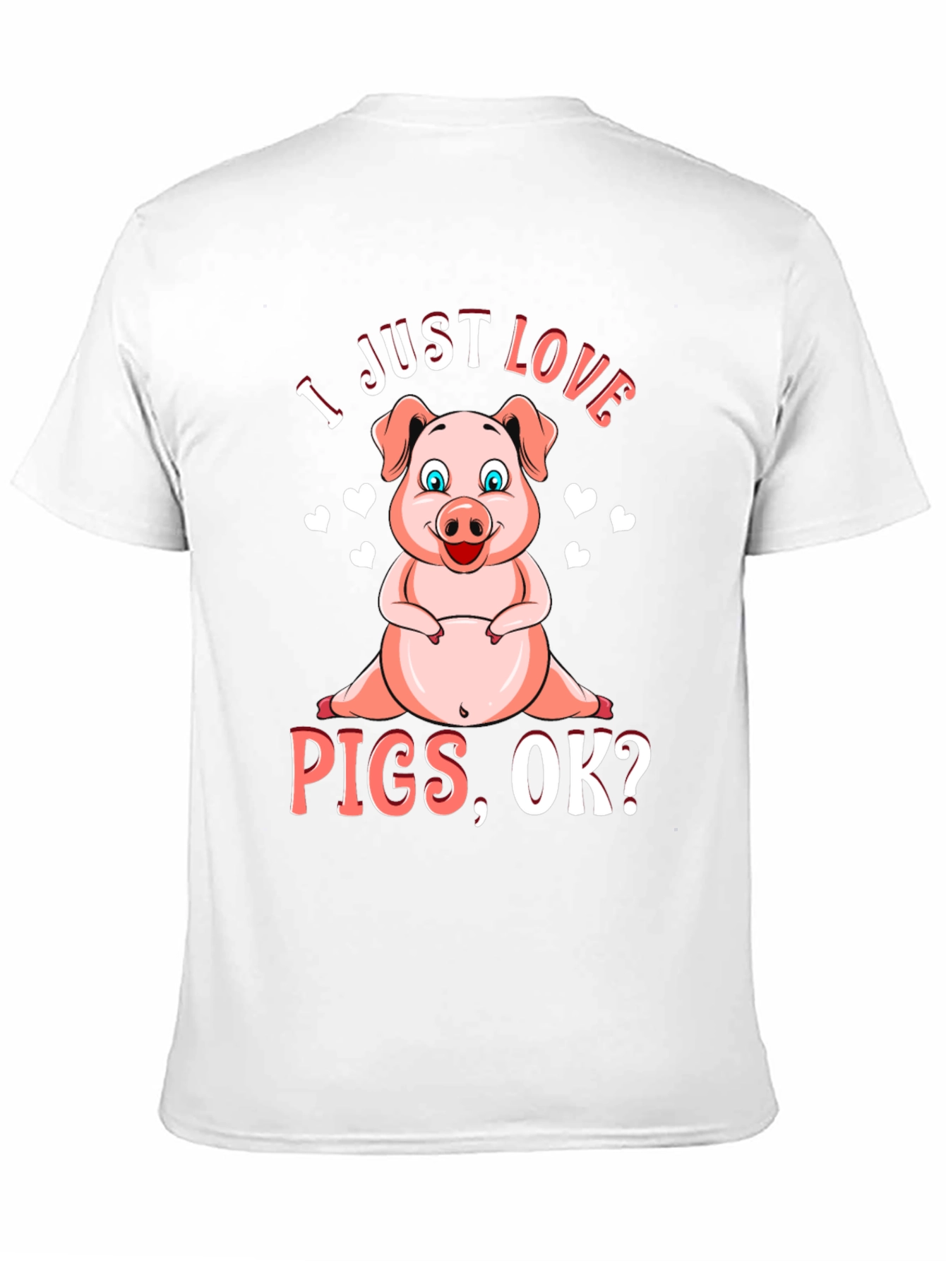 Black I Just Love Pigs Black T-Shirt Animal Lover Tee view 11