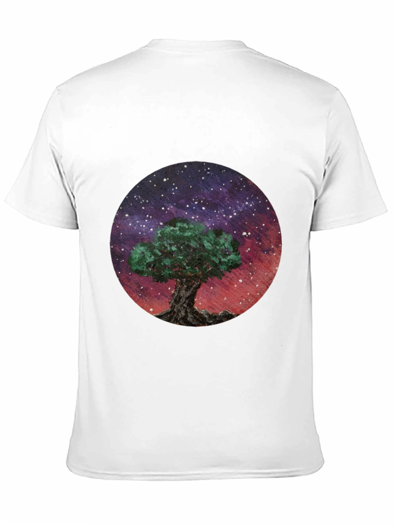 Black Celestial Tree Graphic Tee - Black Cotton Blend view 11