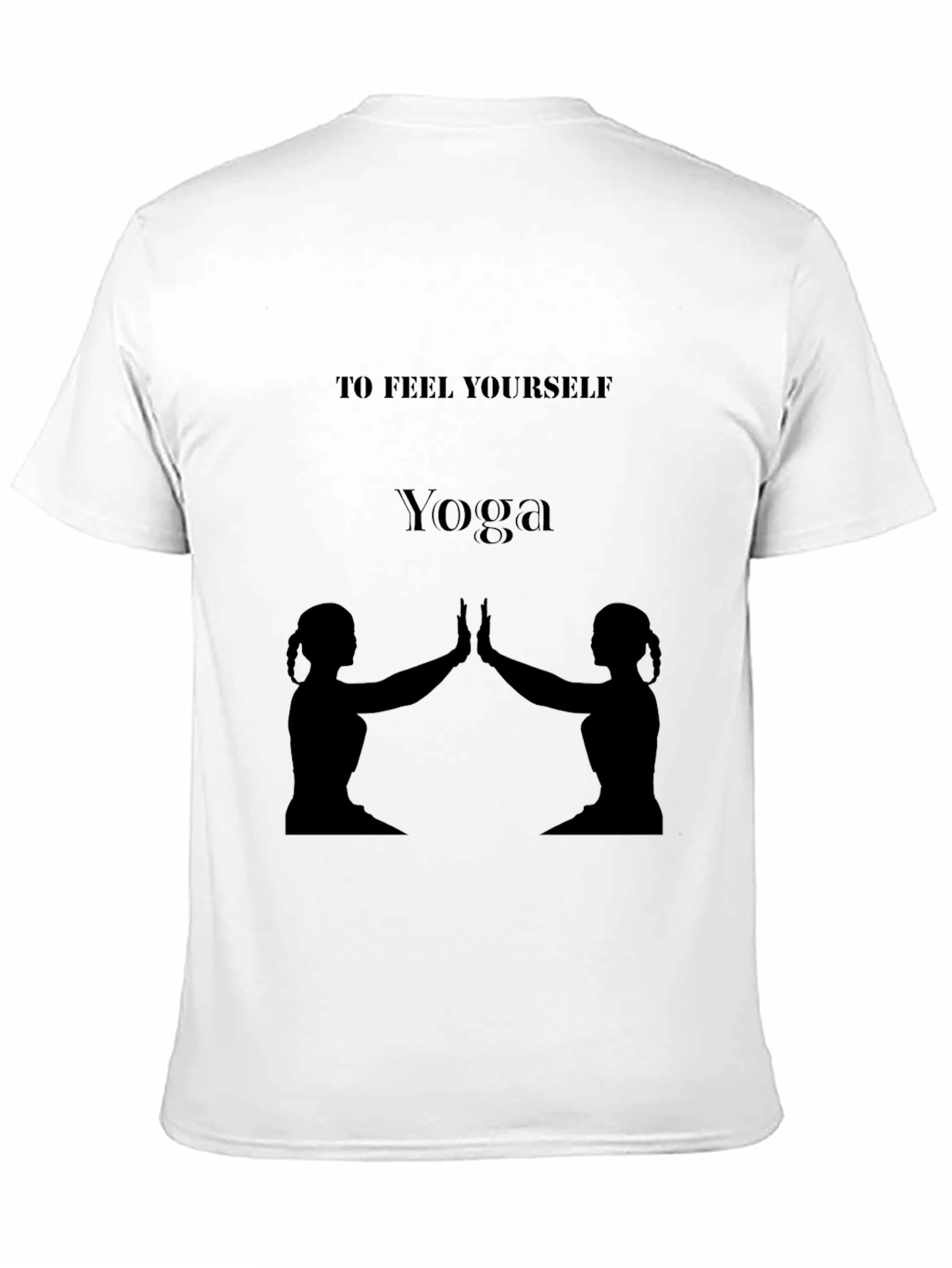 Black Yoga Silhouette T-Shirt - Feel Yourself view 11
