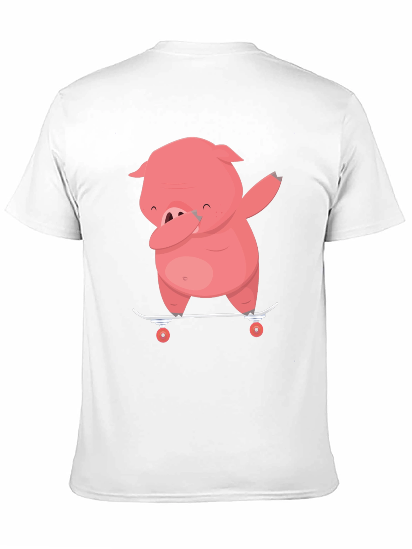 Black Dabbing Pig Skateboard T-Shirt - Funny Cartoon Tee view 11