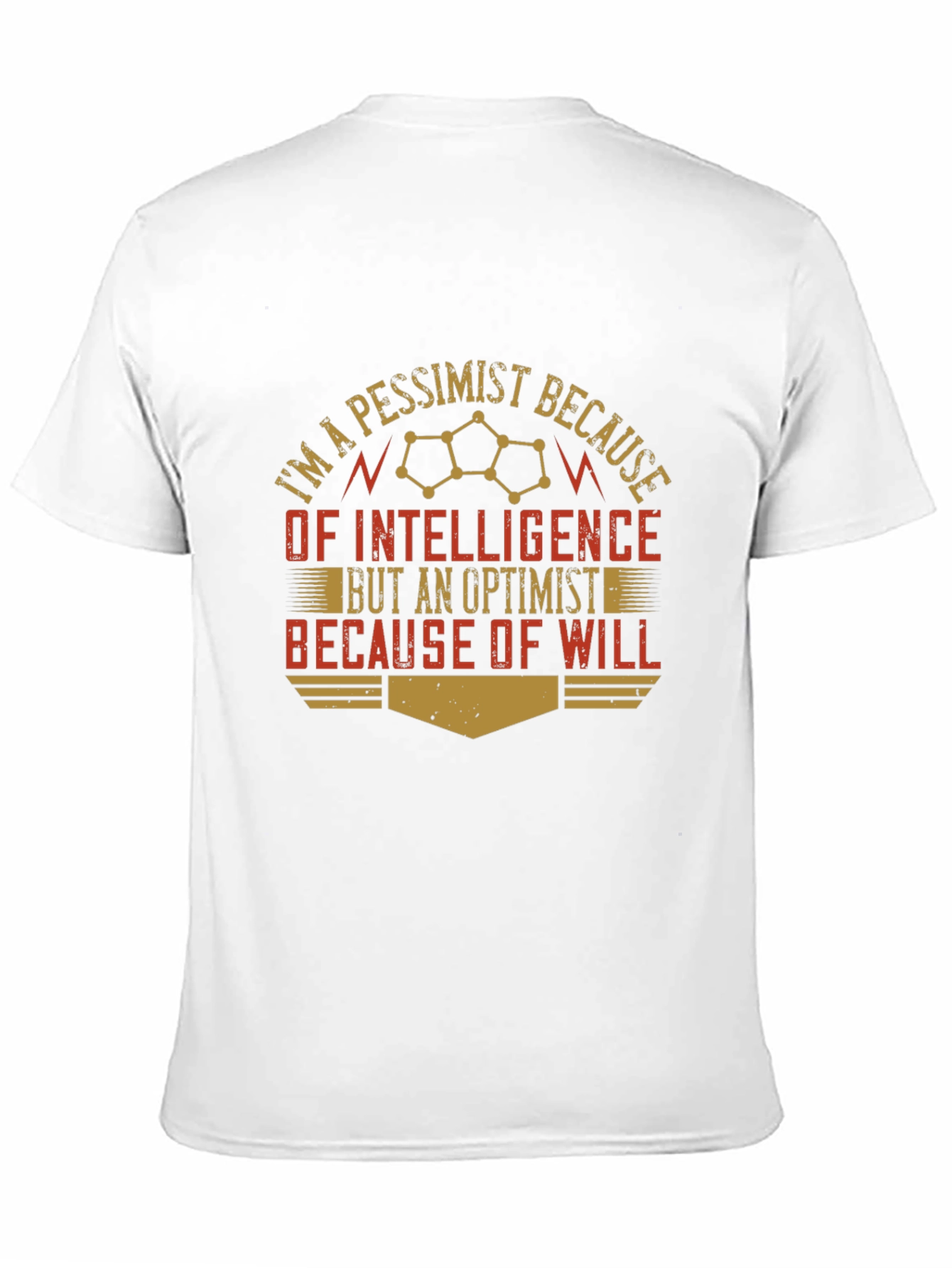 Black Pessimist/Optimist Funny Graphic Novelty T-Shirt view 11