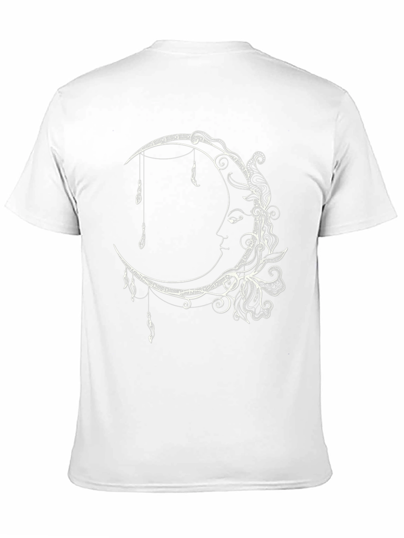 Black Celestial Moon T-Shirt - Artistic Crescent Moon Design view 11