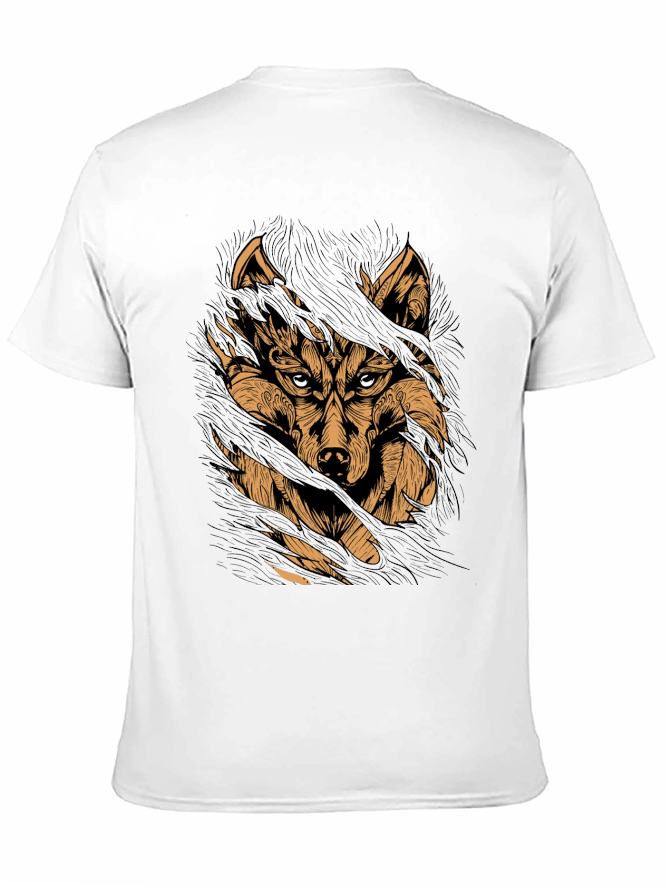 Black Wolf Graphic Print Black T-Shirt view 11