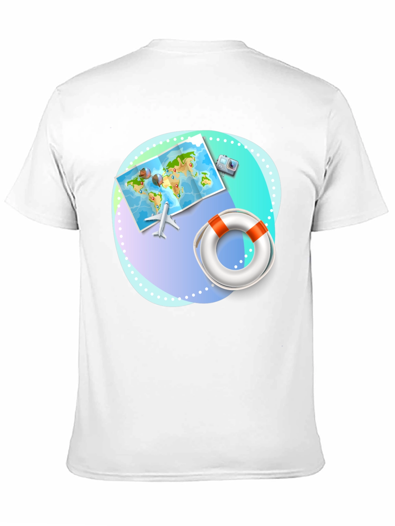 Black Travel Adventure T-Shirt - Black Crew Neck Tee view 11