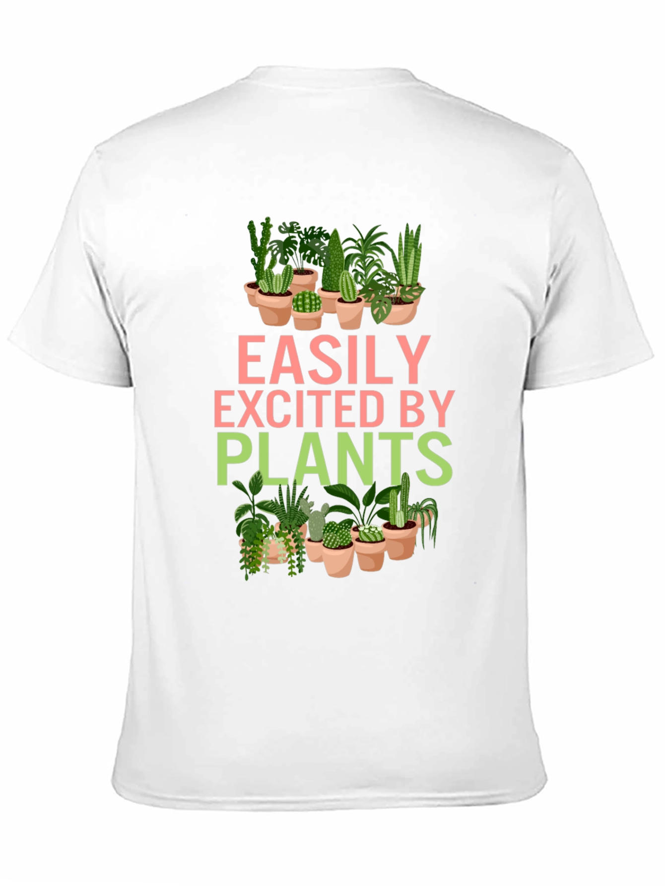 Black Easily Excited By Plants Graphic T-Shirt view 11