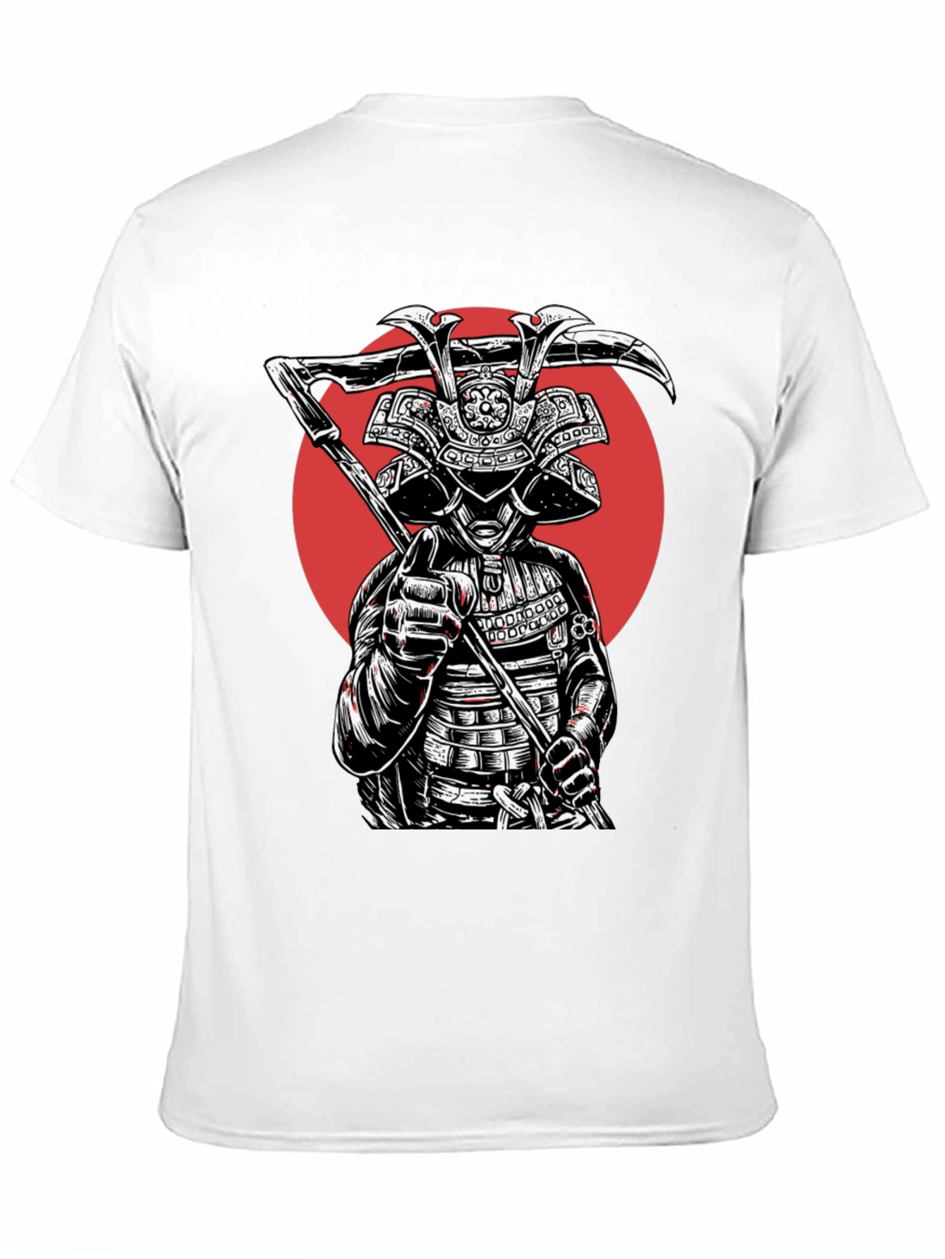 Black Samurai Warrior Graphic Tee - Black Cotton Blend view 11