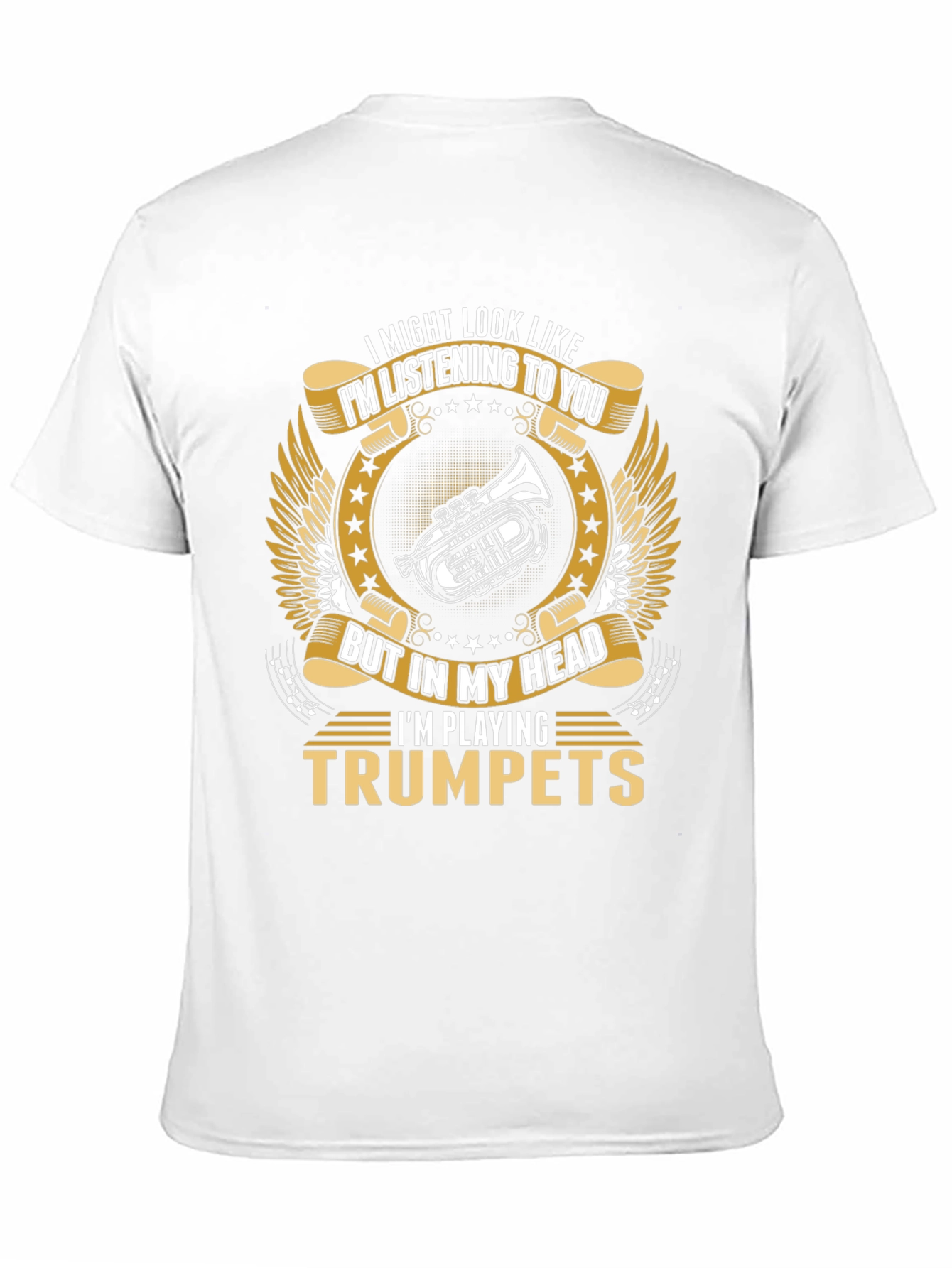 Black Trumpet Player T-Shirt: I'm Playing Trumpets! view 11