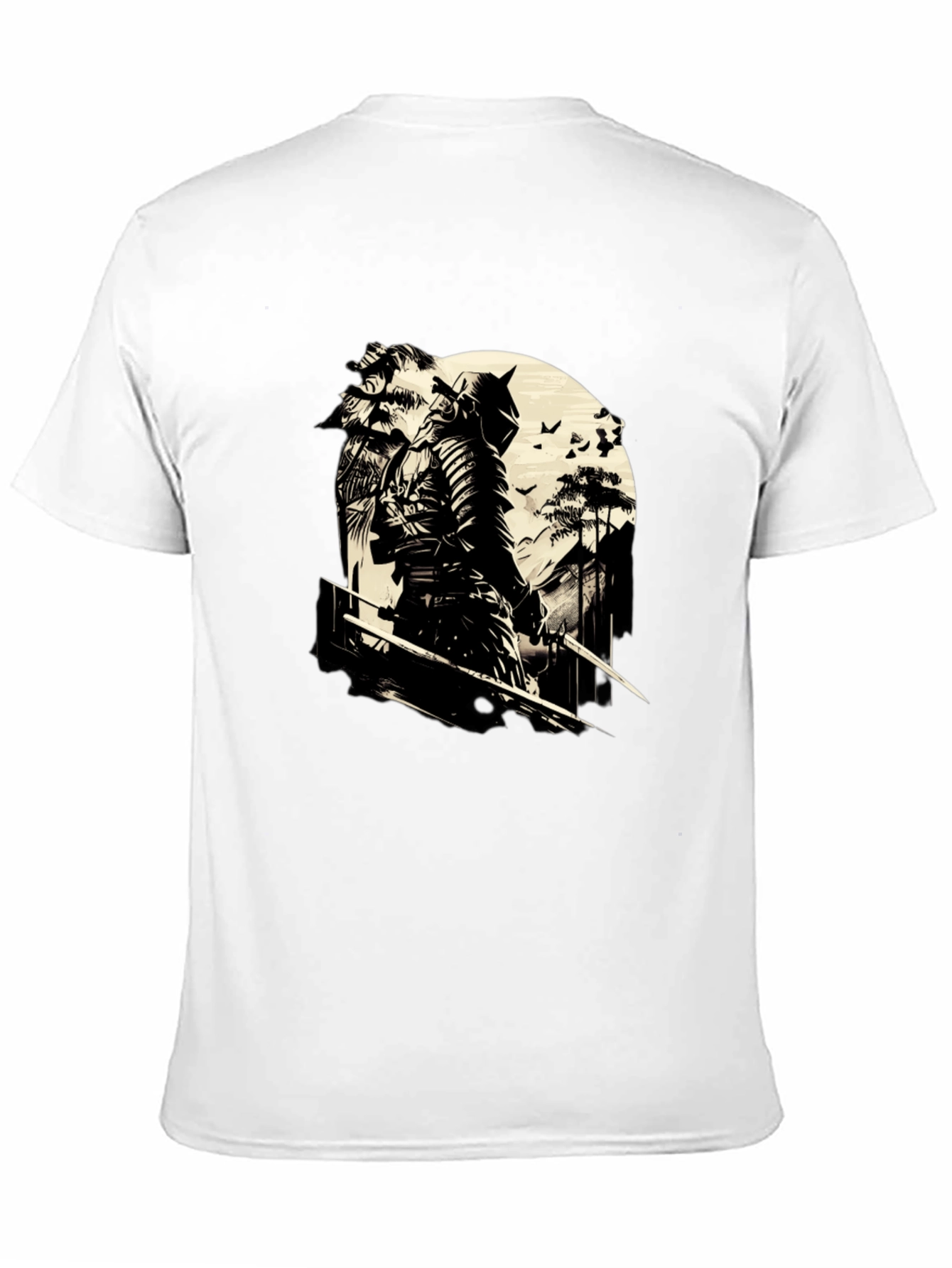 Black Samurai Graphic Print Black T-Shirt view 11