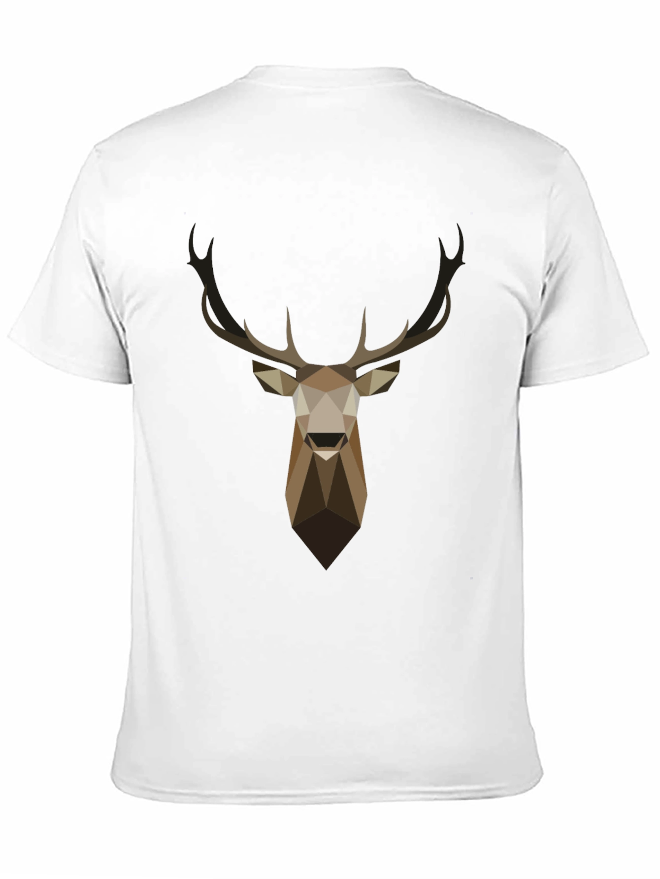 Black Geometric Deer Head Graphic T-Shirt - Black view 11