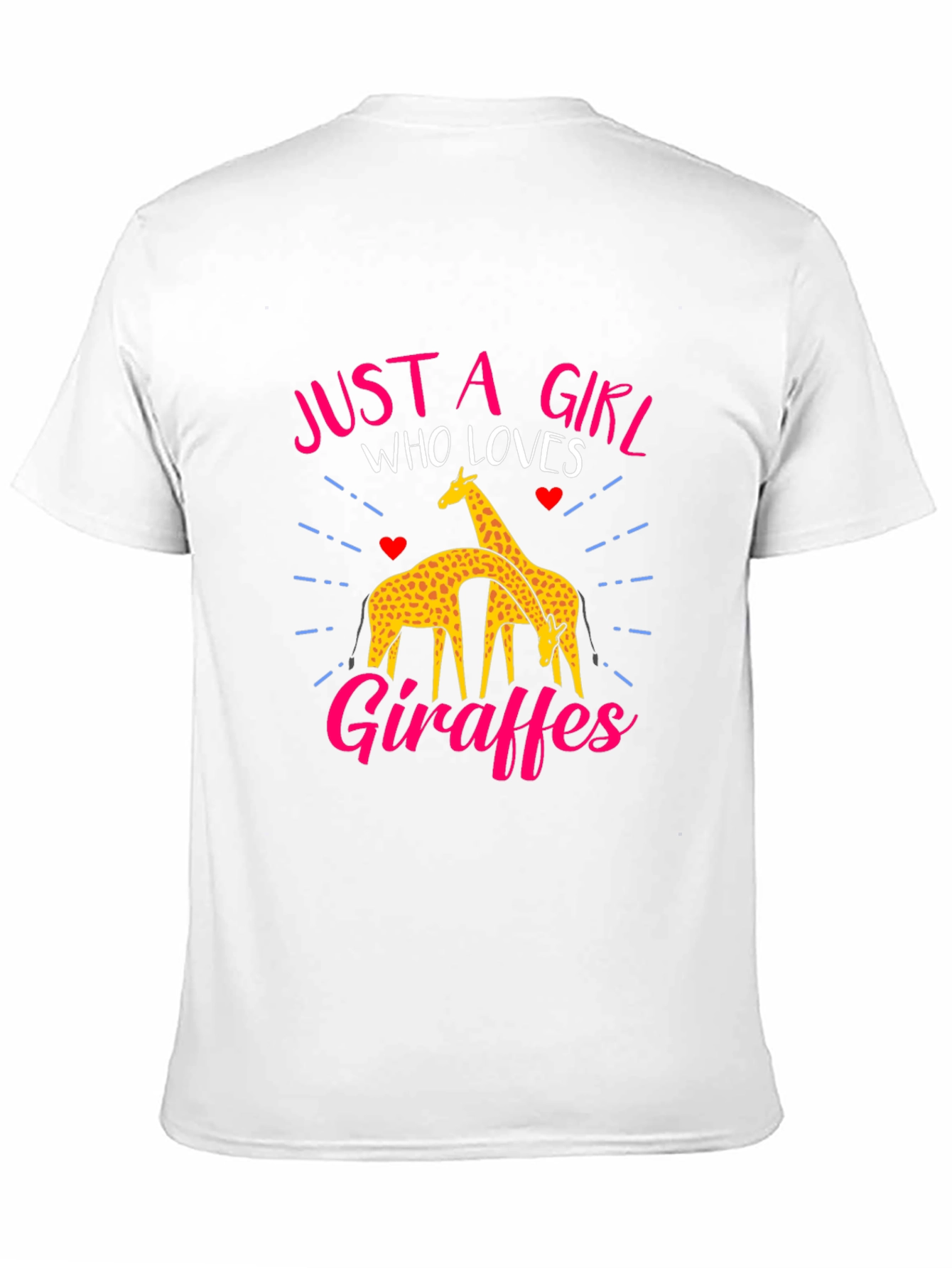 Black Just a Girl Who Loves Giraffes Black T-Shirt view 11