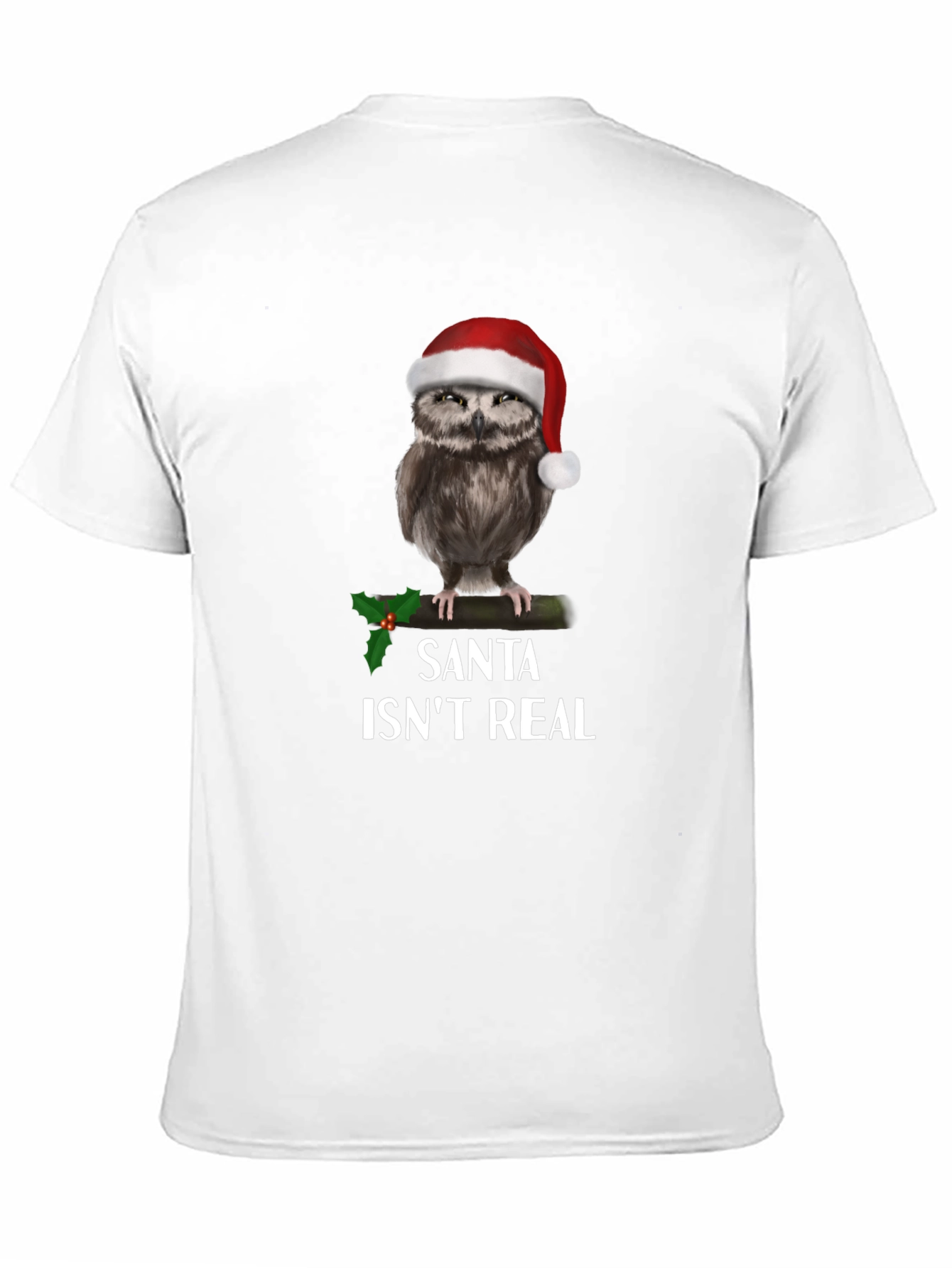 Black Santa Isn't Real Owl Christmas T-Shirt view 11