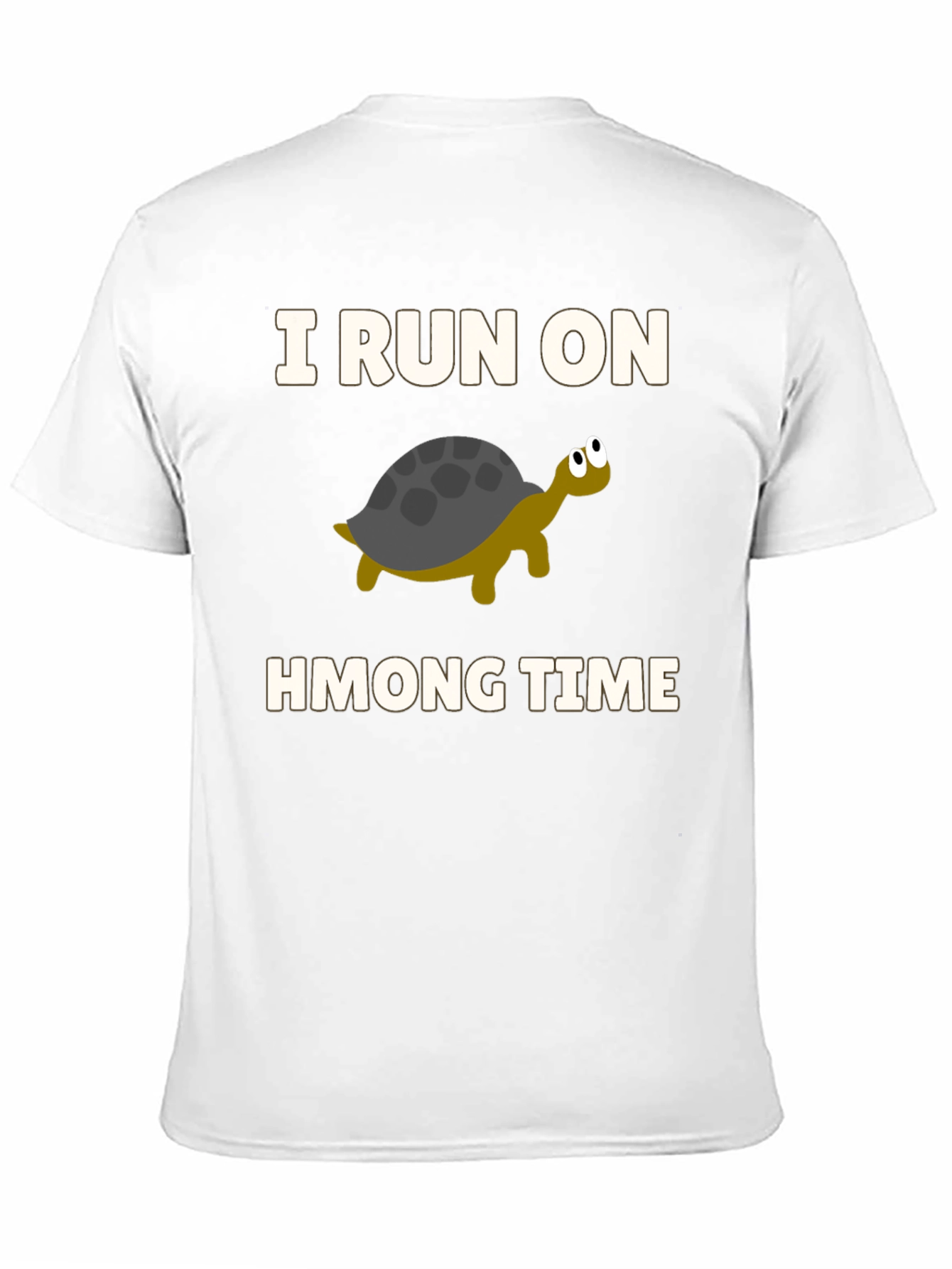Black I Run on Hmong Time Turtle T-Shirt view 11