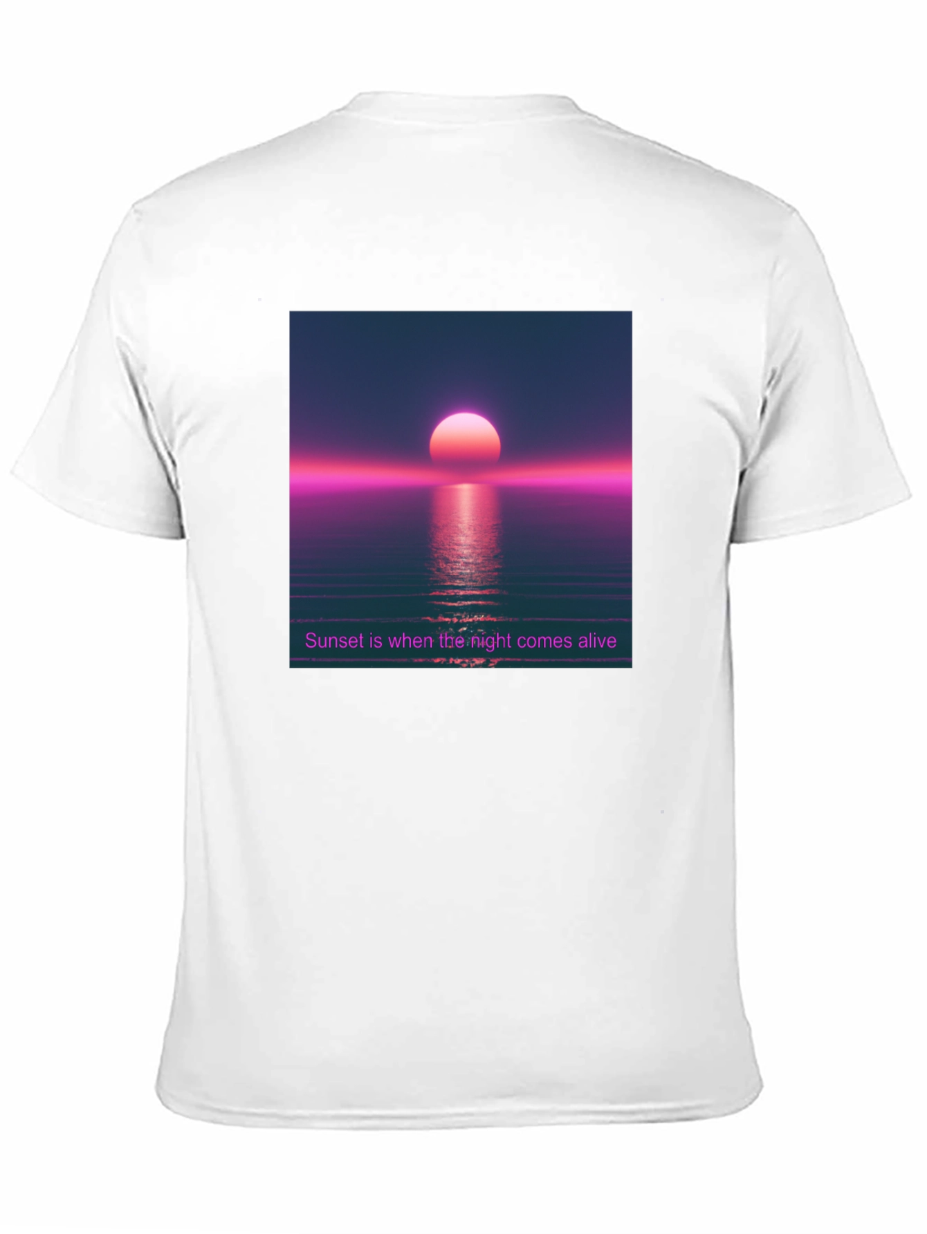 Black Sunset Aesthetic T-Shirt - Night Comes Alive Tee view 11