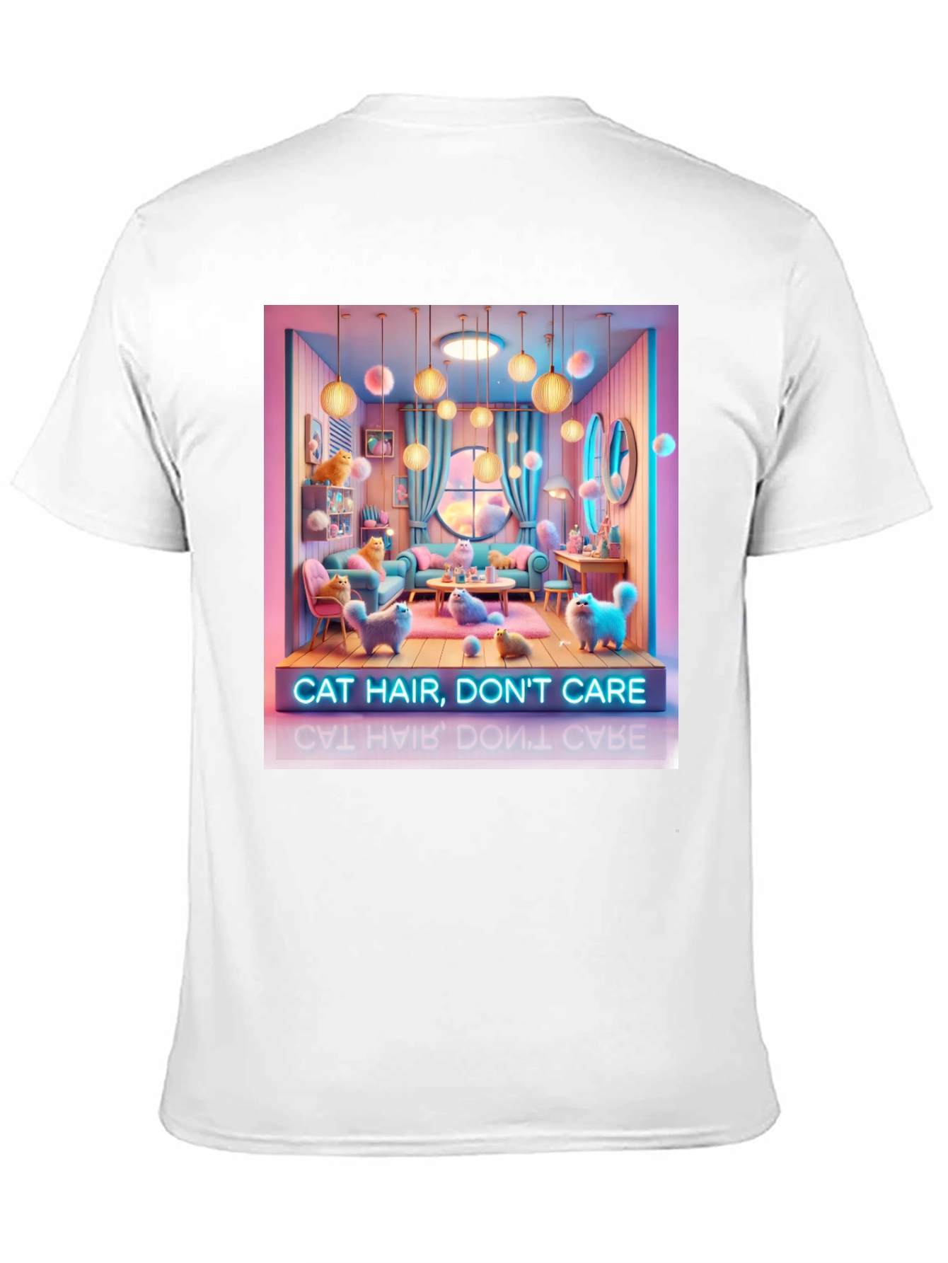 Black Cat Hair Don't Care Graphic Tee - Unisex view 11