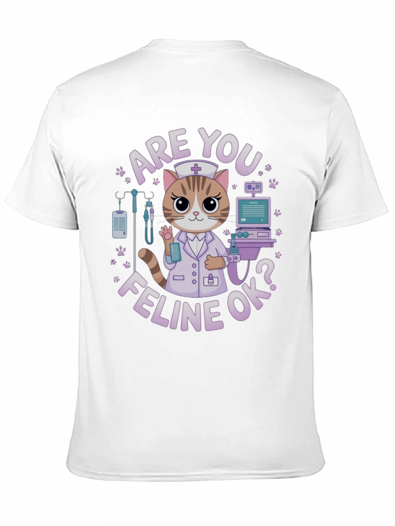 Black Are You Feline Ok? T-Shirt view 11