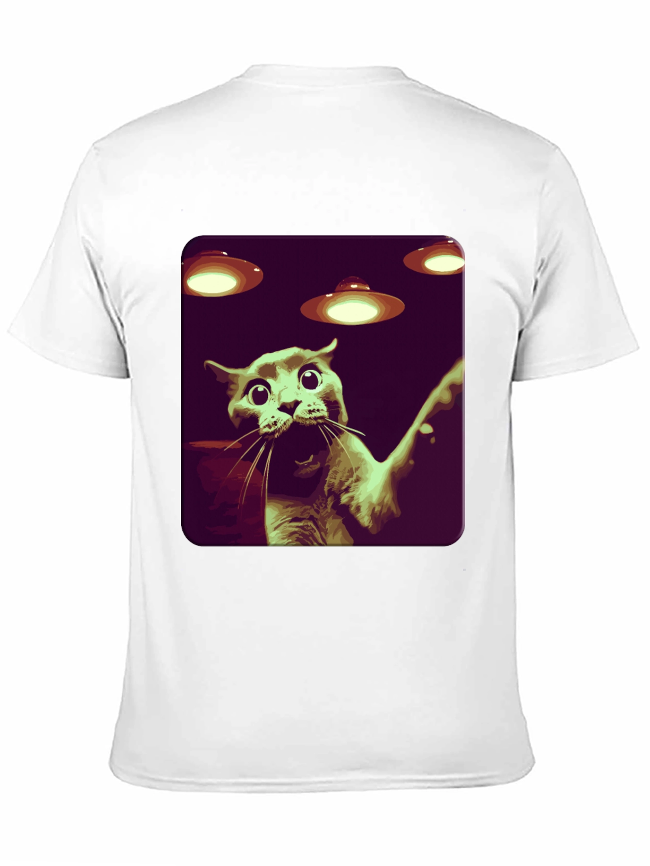 Black Alien Cat Abduction Graphic Tee - Black view 11