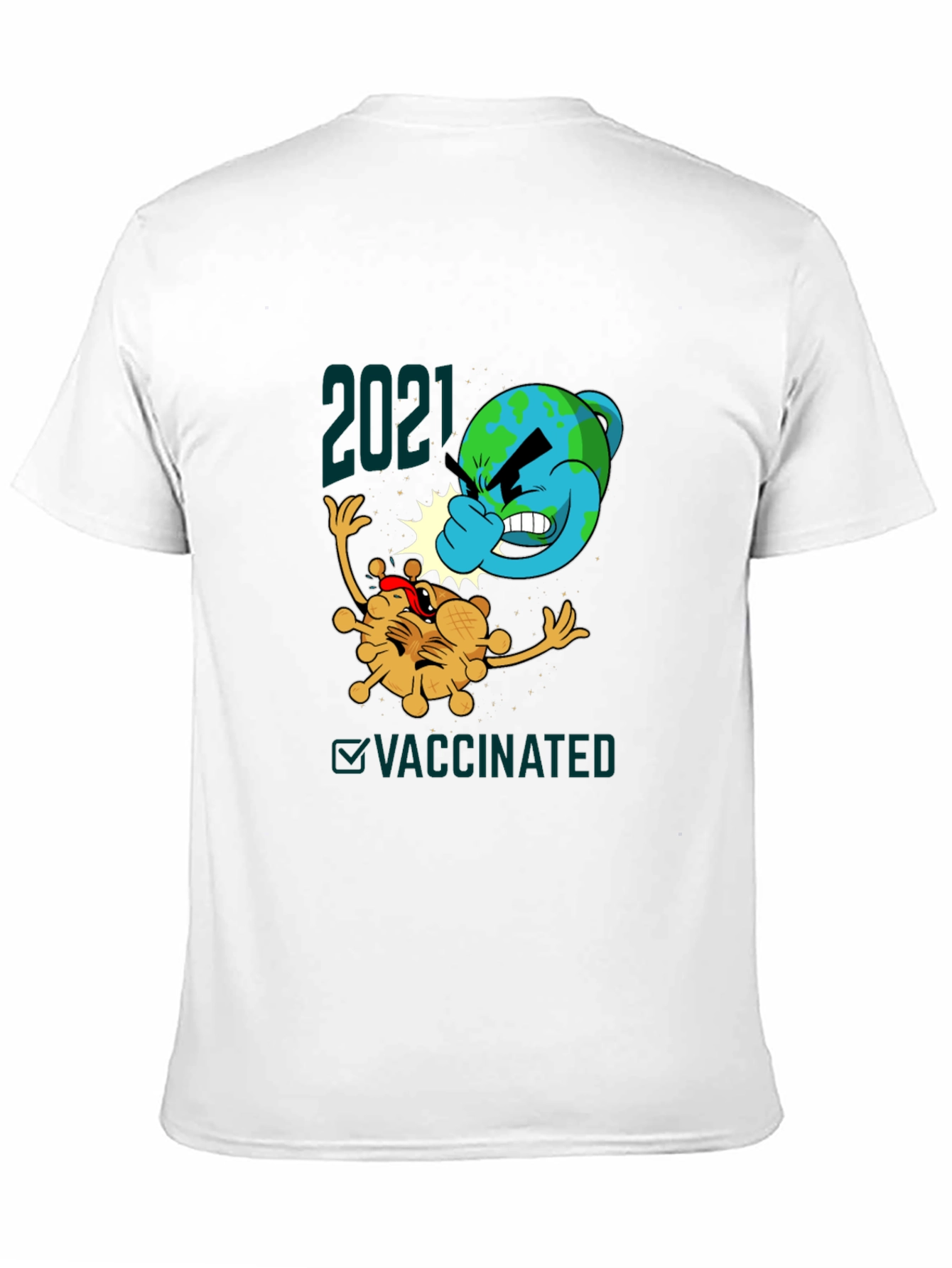 Black 2021 Vaccinated Graphic Tee - Beat the Virus! view 11