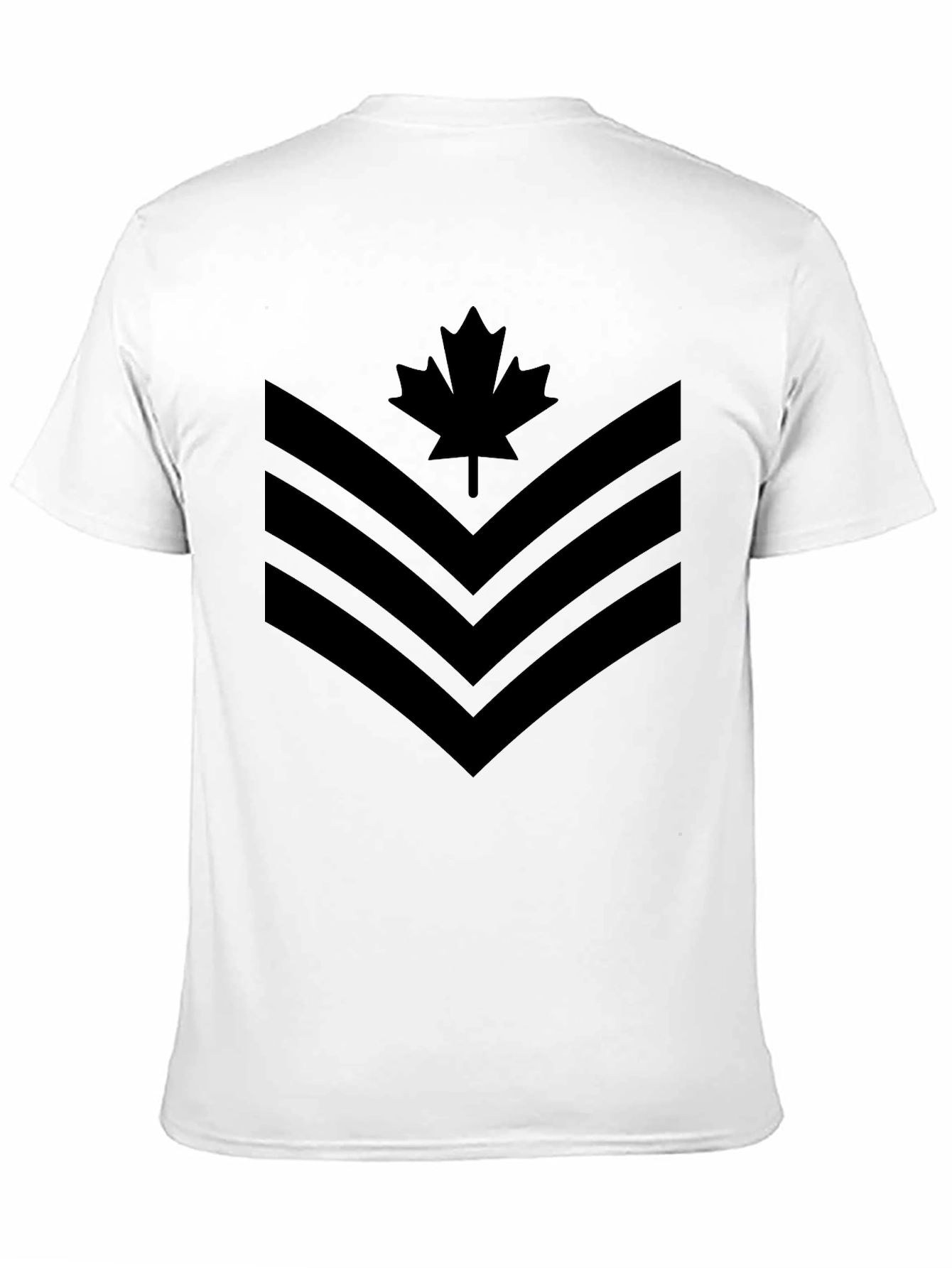 Black Canadian Maple Leaf Chevron Graphic T-Shirt view 11
