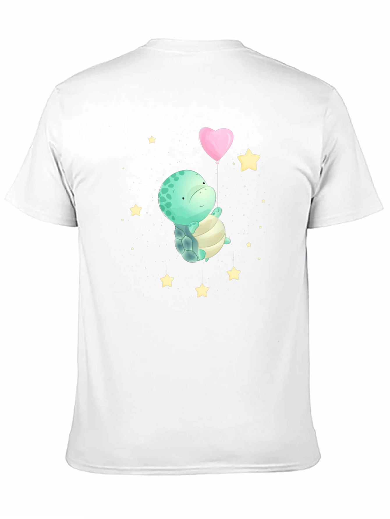 Black Cute Turtle Heart Balloon Graphic T-Shirt view 11