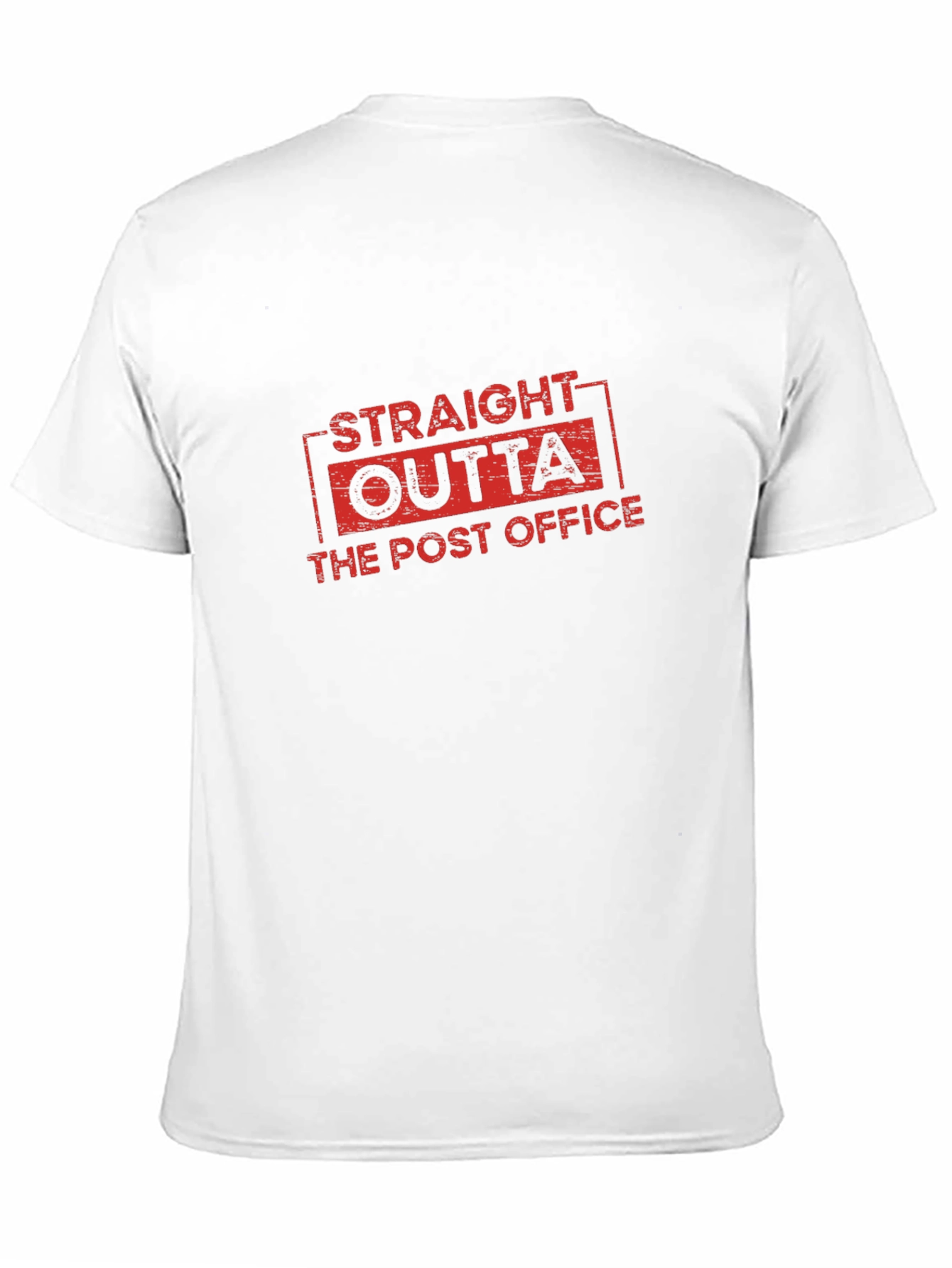 Black Straight Outta The Post Office T-Shirt view 11
