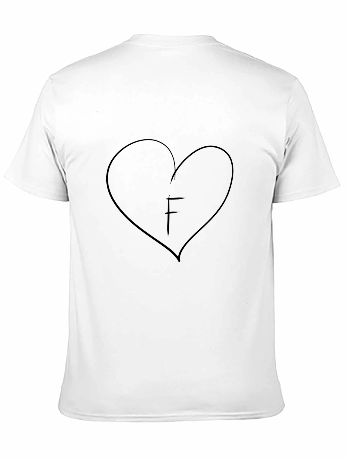 Black Heart Initial F Black Graphic Tee view 11