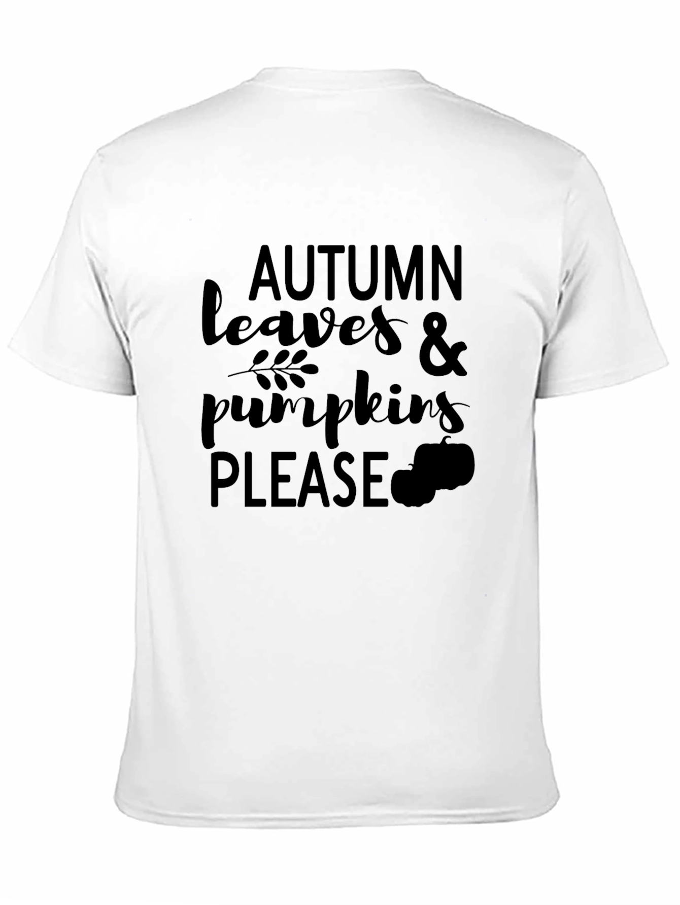 Black Autumn Leaves & Pumpkins Please Black T-Shirt view 11