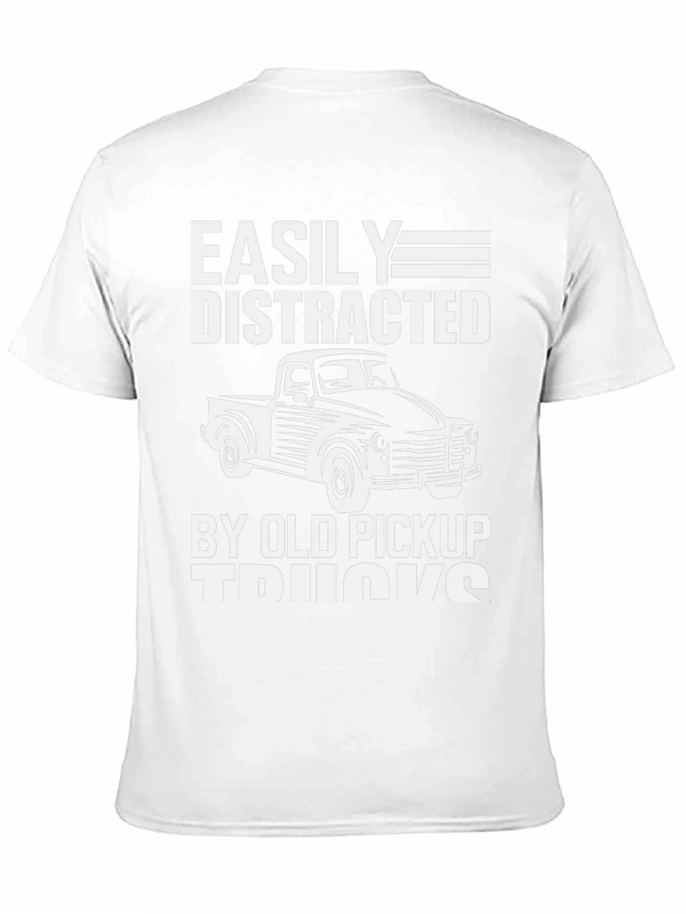 Black Easily Distracted Old Pickup Trucks T-Shirt view 11