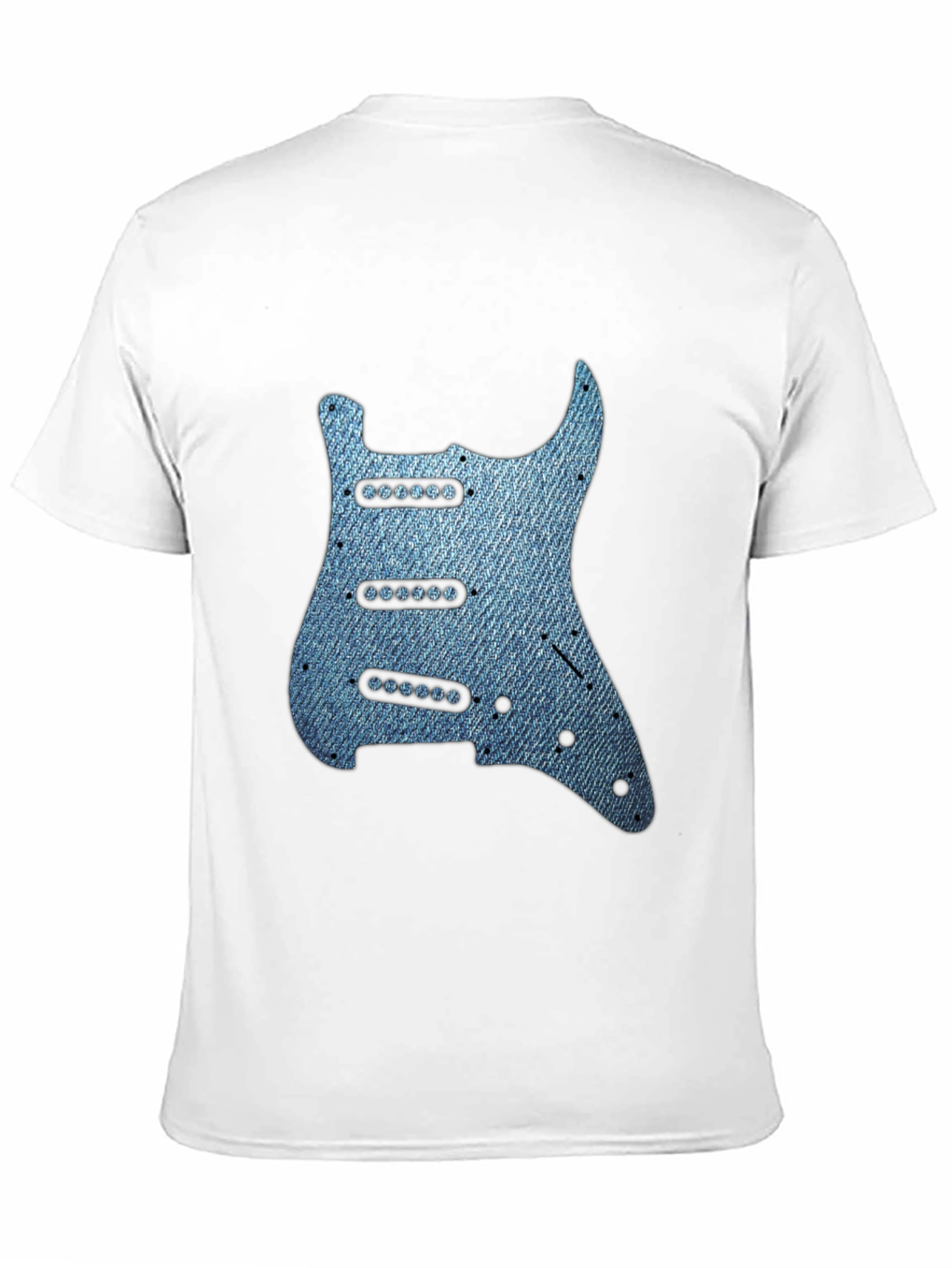 Black Guitar Pickguard Denim T-Shirt view 11