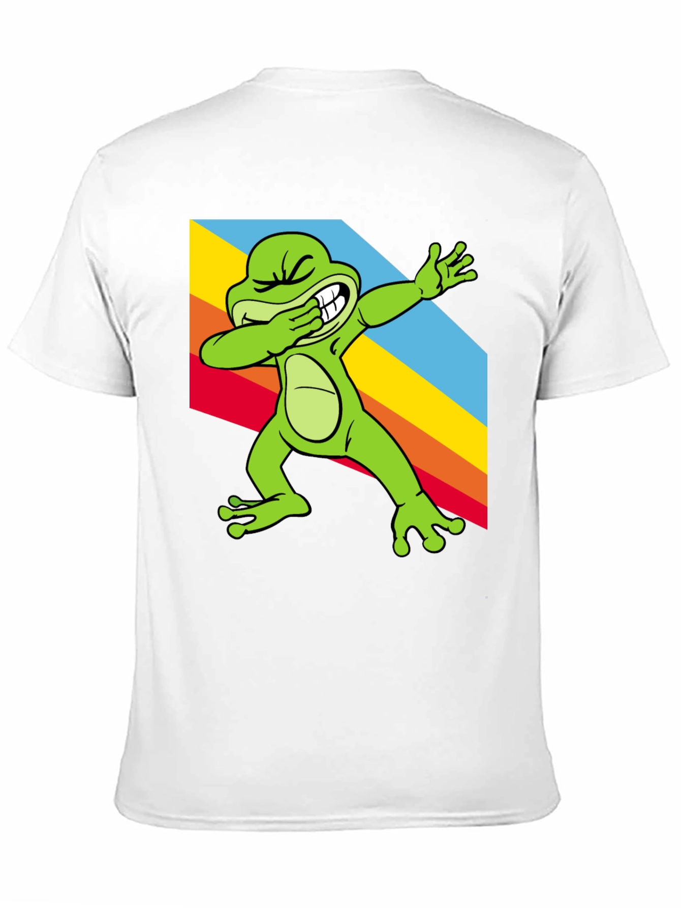 Black Dabbing Frog Tee - Rainbow Dab Cool Graphic T-Shirt view 11