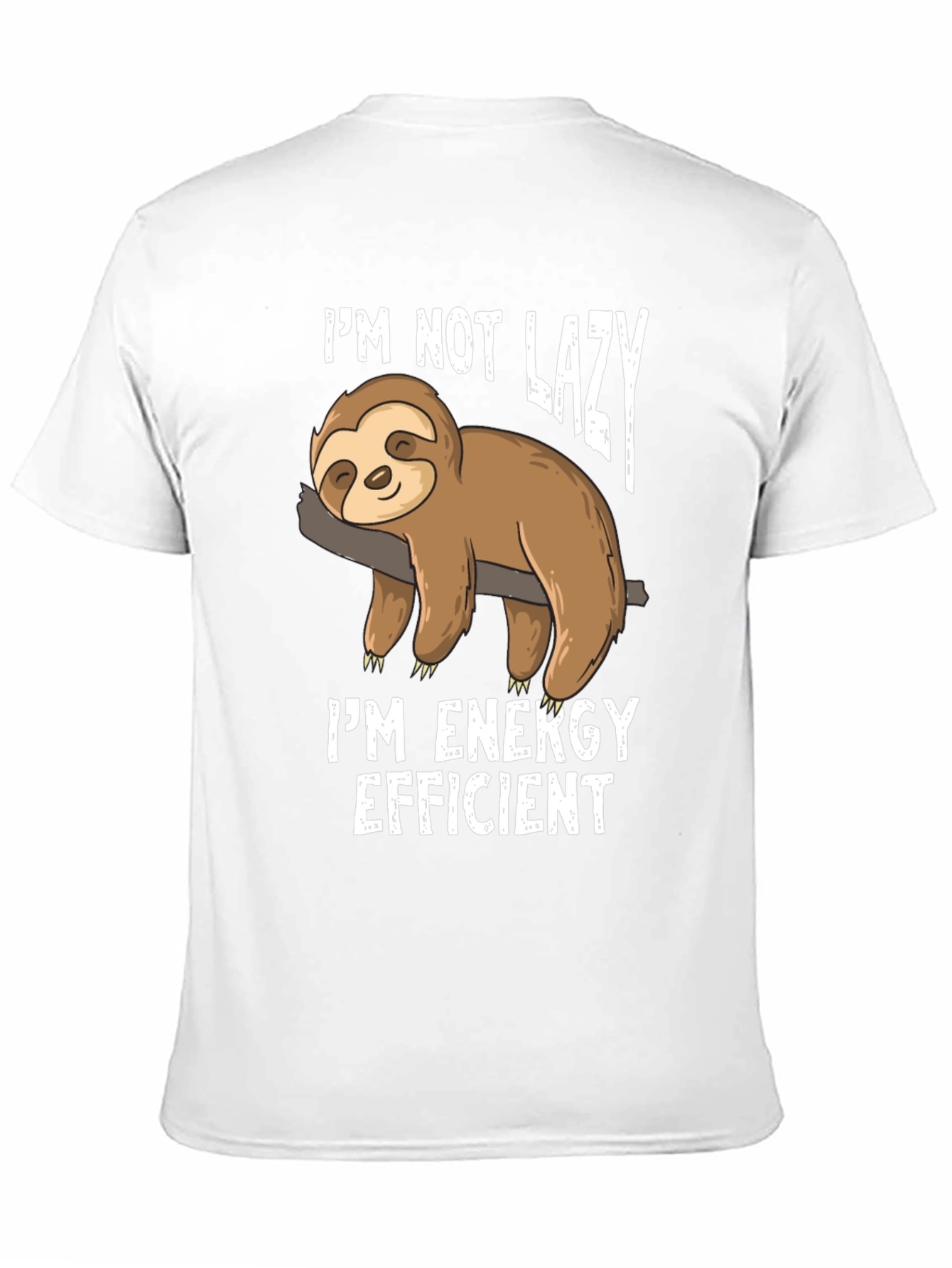 Black Funny Sloth Energy Efficient Graphic T-Shirt view 11