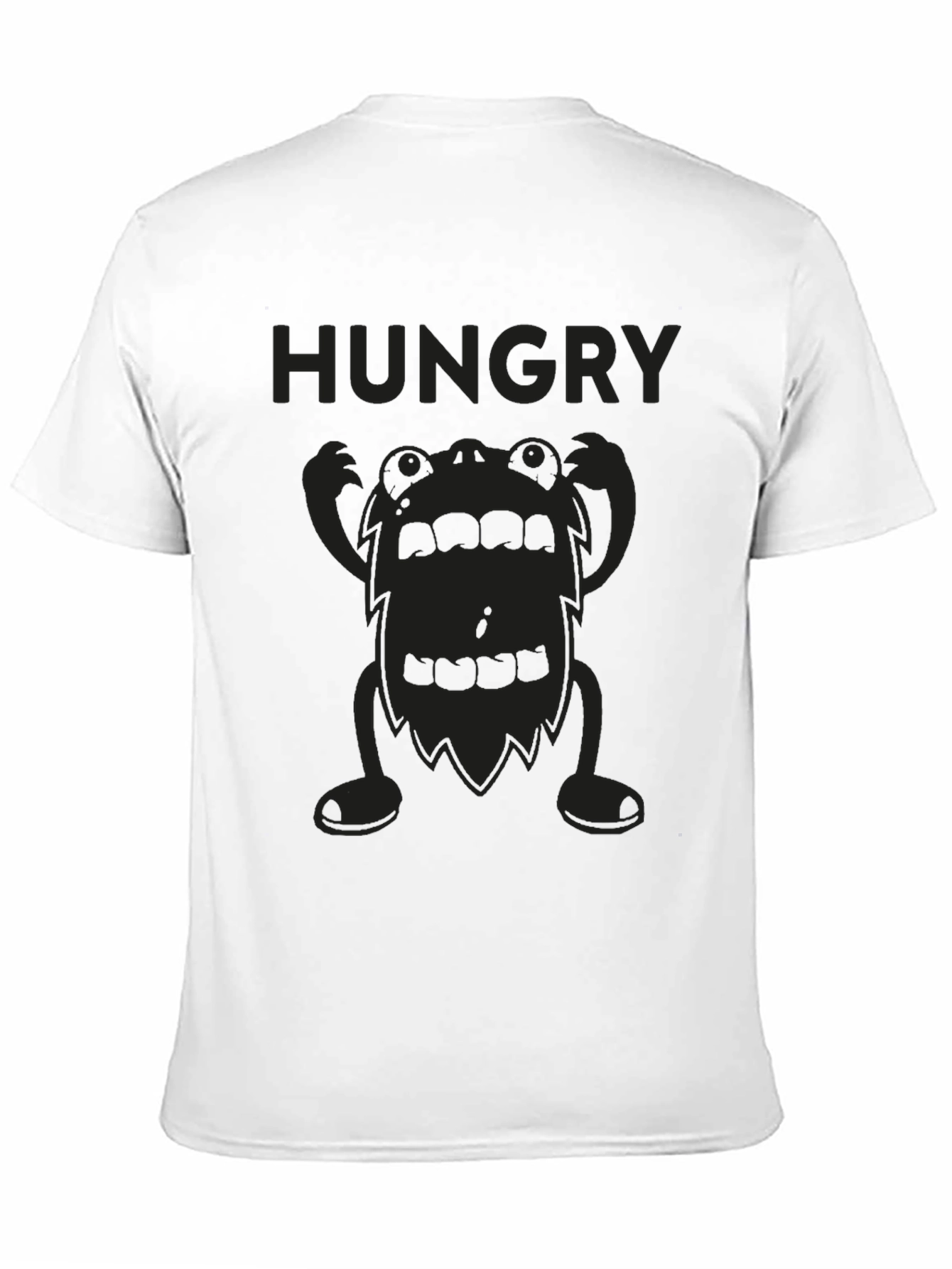 Black Hungry Monster Graphic Black T-Shirt view 11
