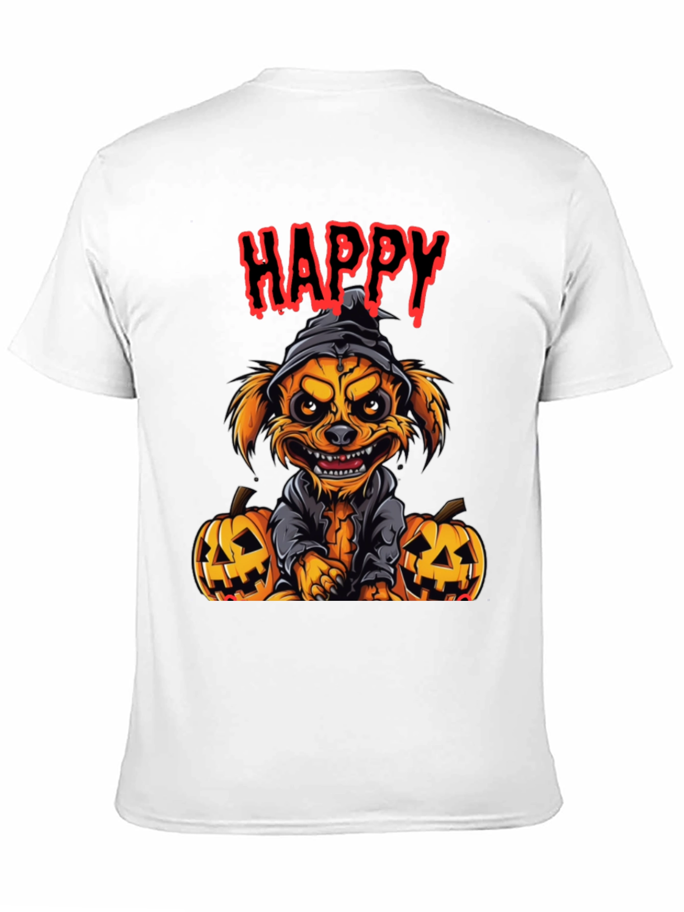 Black Happy Halloween Dog T-Shirt view 11