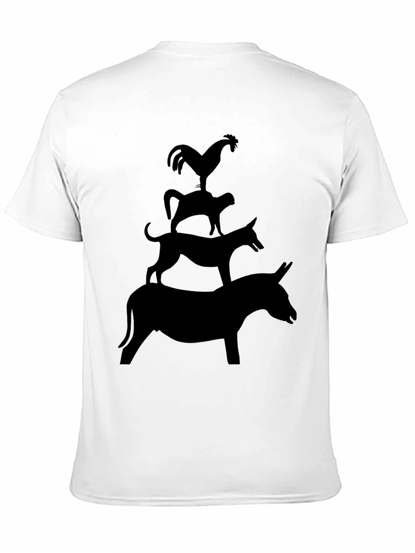 Black Stacked Animal Silhouette Graphic Tee view 11