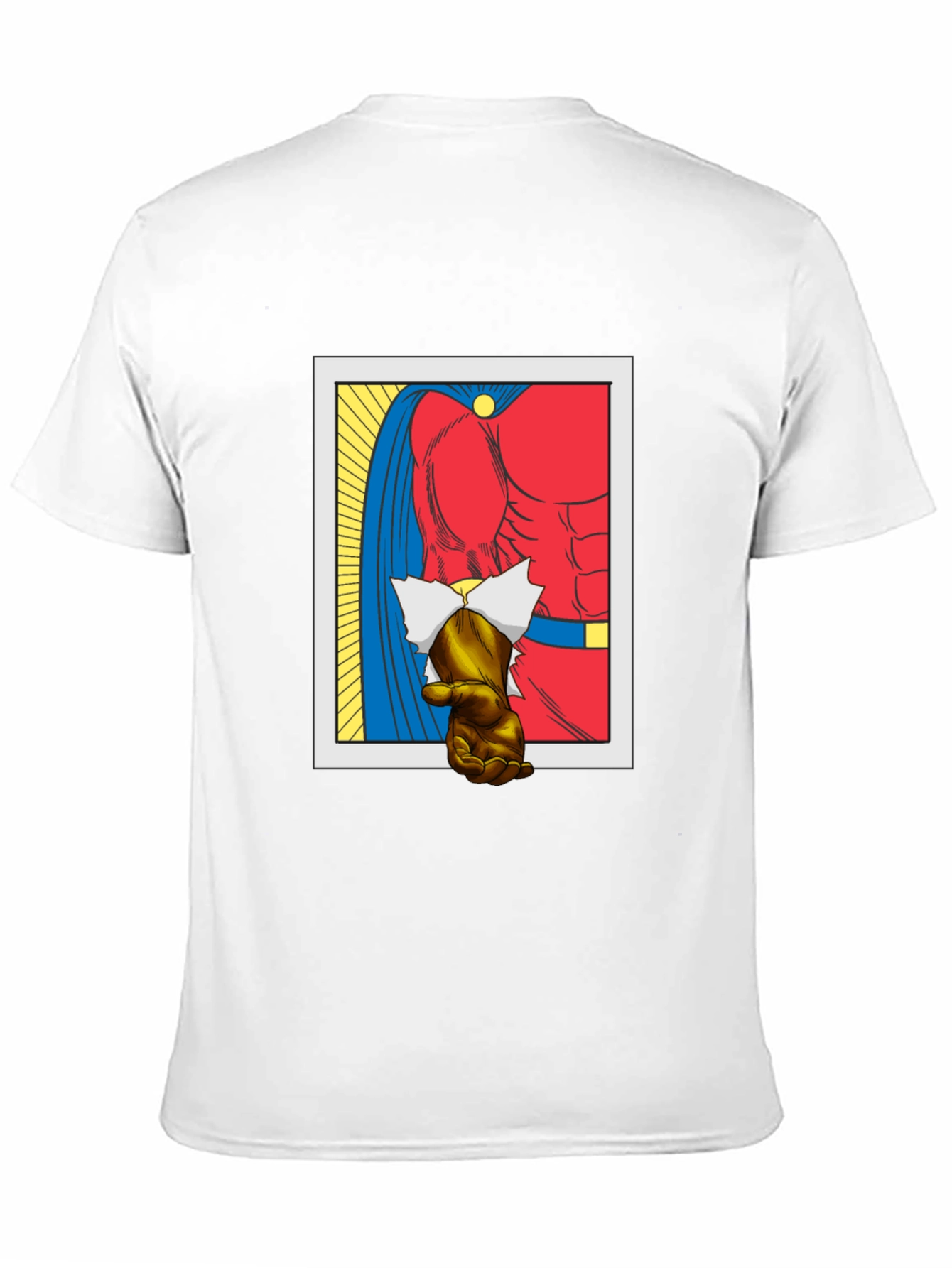 Black Superhero Chest Comic Graphic T-Shirt view 11