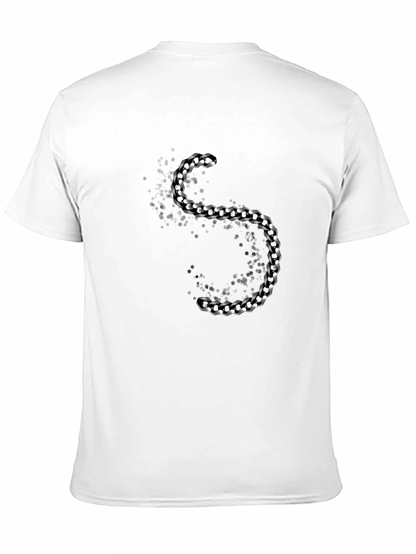 Black Stylish Black T-Shirt with Silver Chain Design view 11