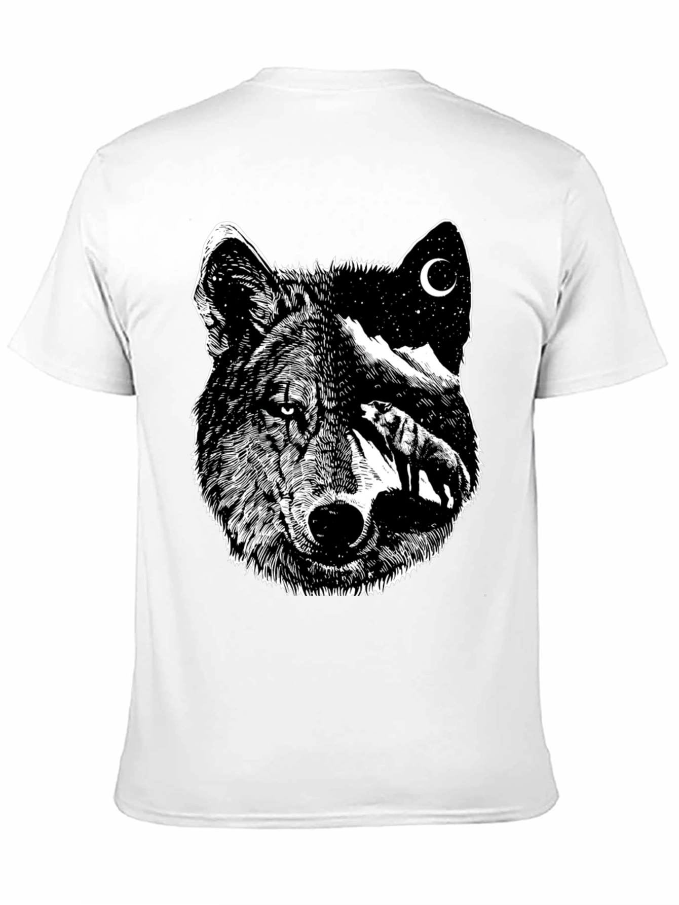Black Wolf Moon Graphic Tee - Black view 11