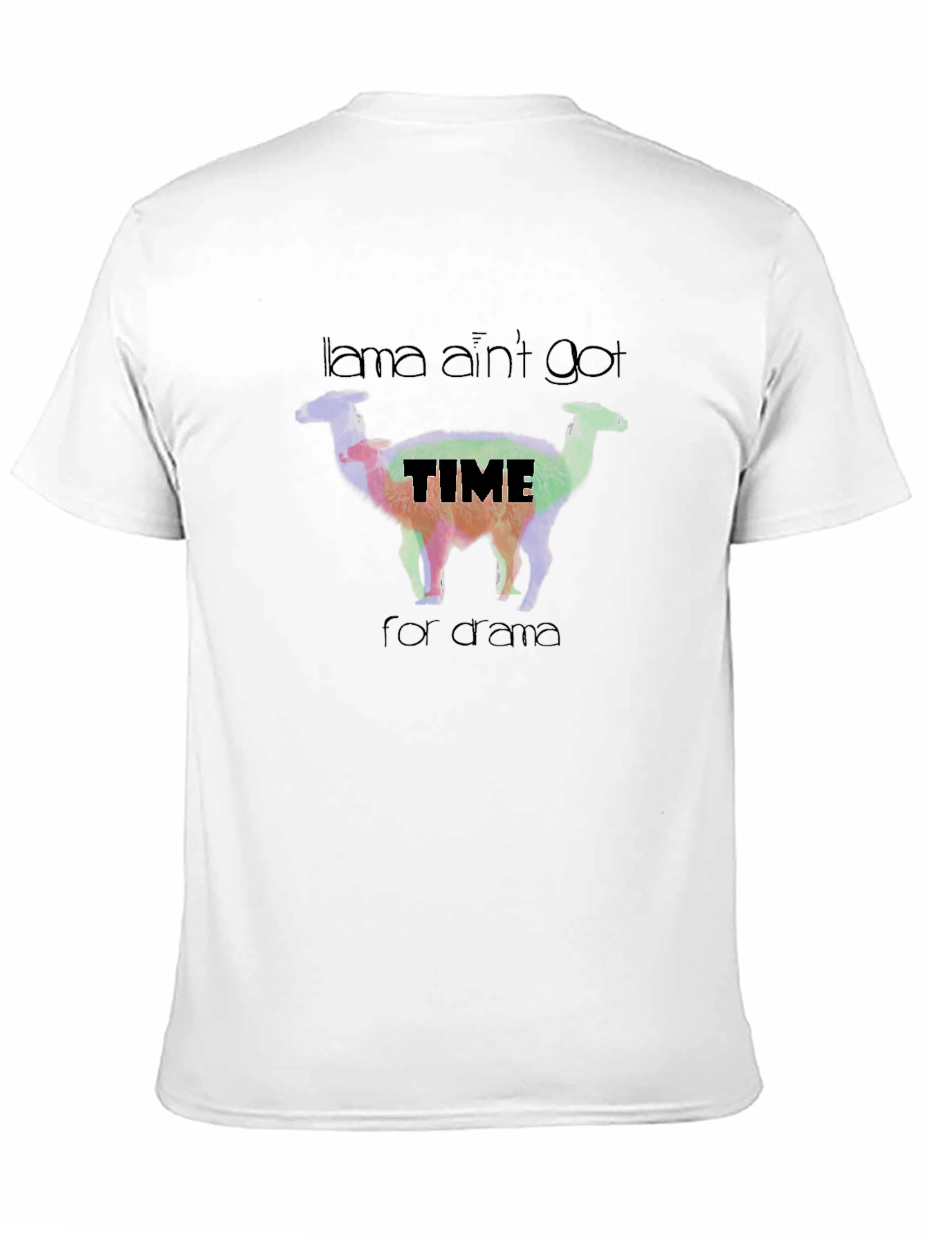 Black Llama Ain't Got Time for Drama Black T-Shirt view 11