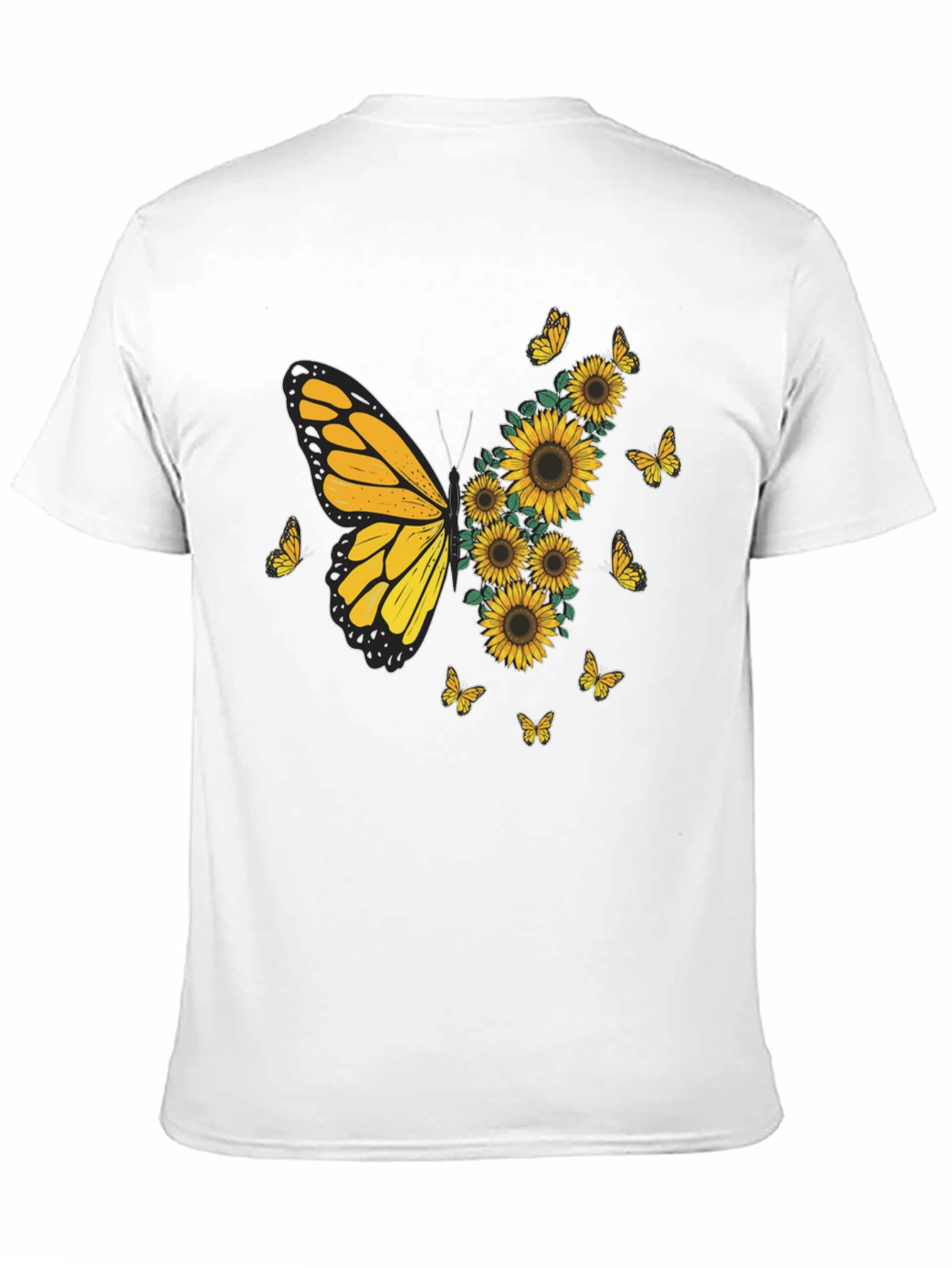 Black Butterfly Sunflower Graphic Tee - Black view 11