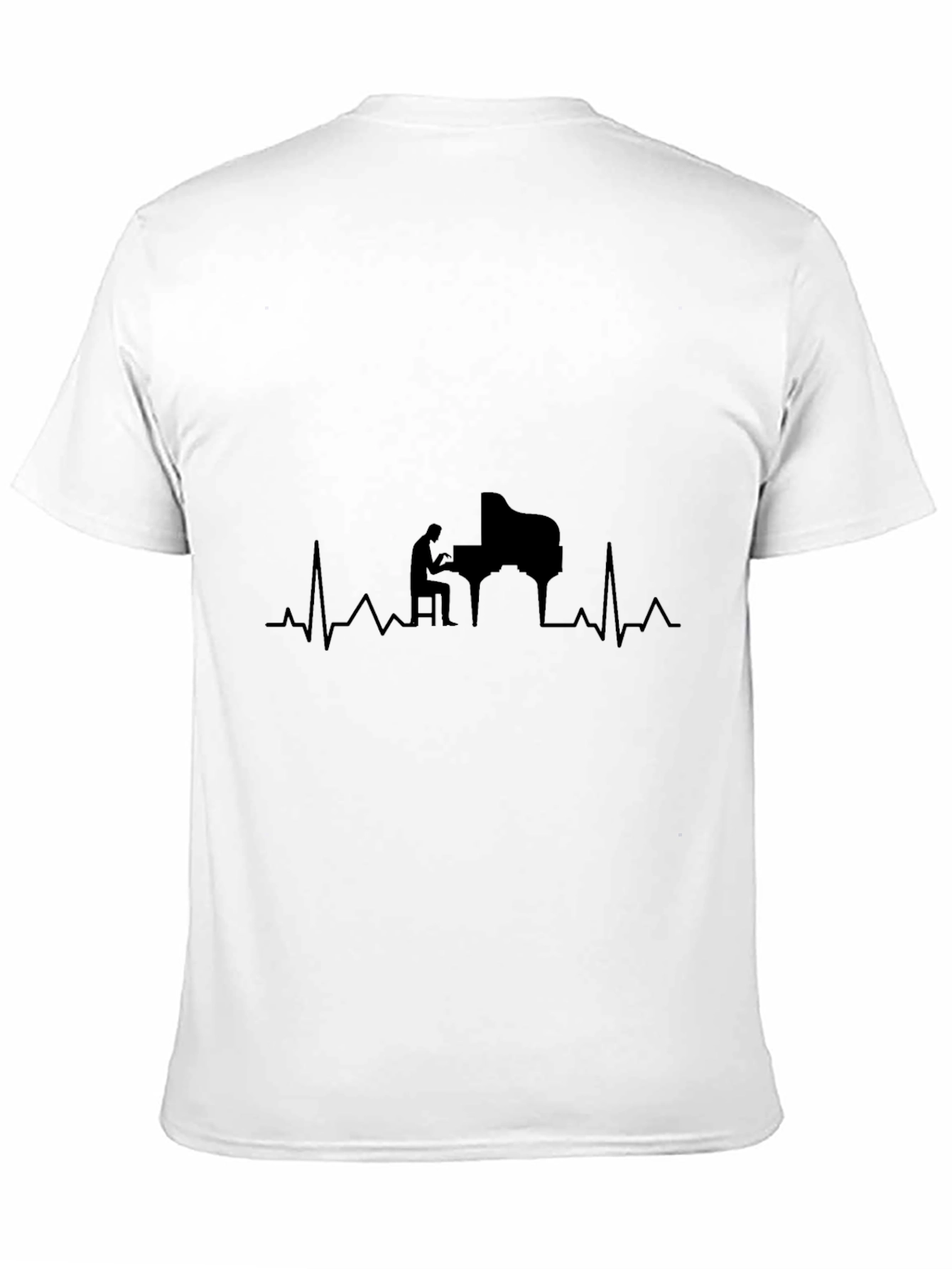 Black Piano Heartbeat T-Shirt - Music Lover's Tee view 11
