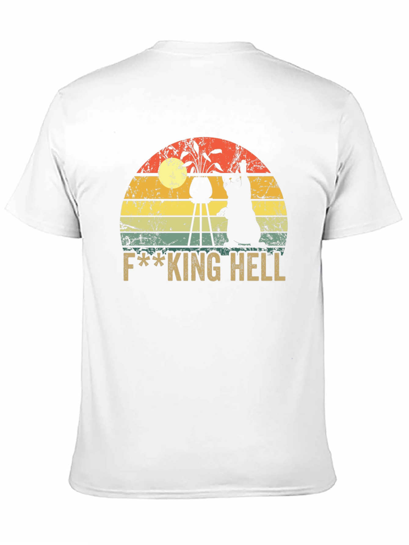 Black F***ing Hell Cat Graphic T-Shirt view 11