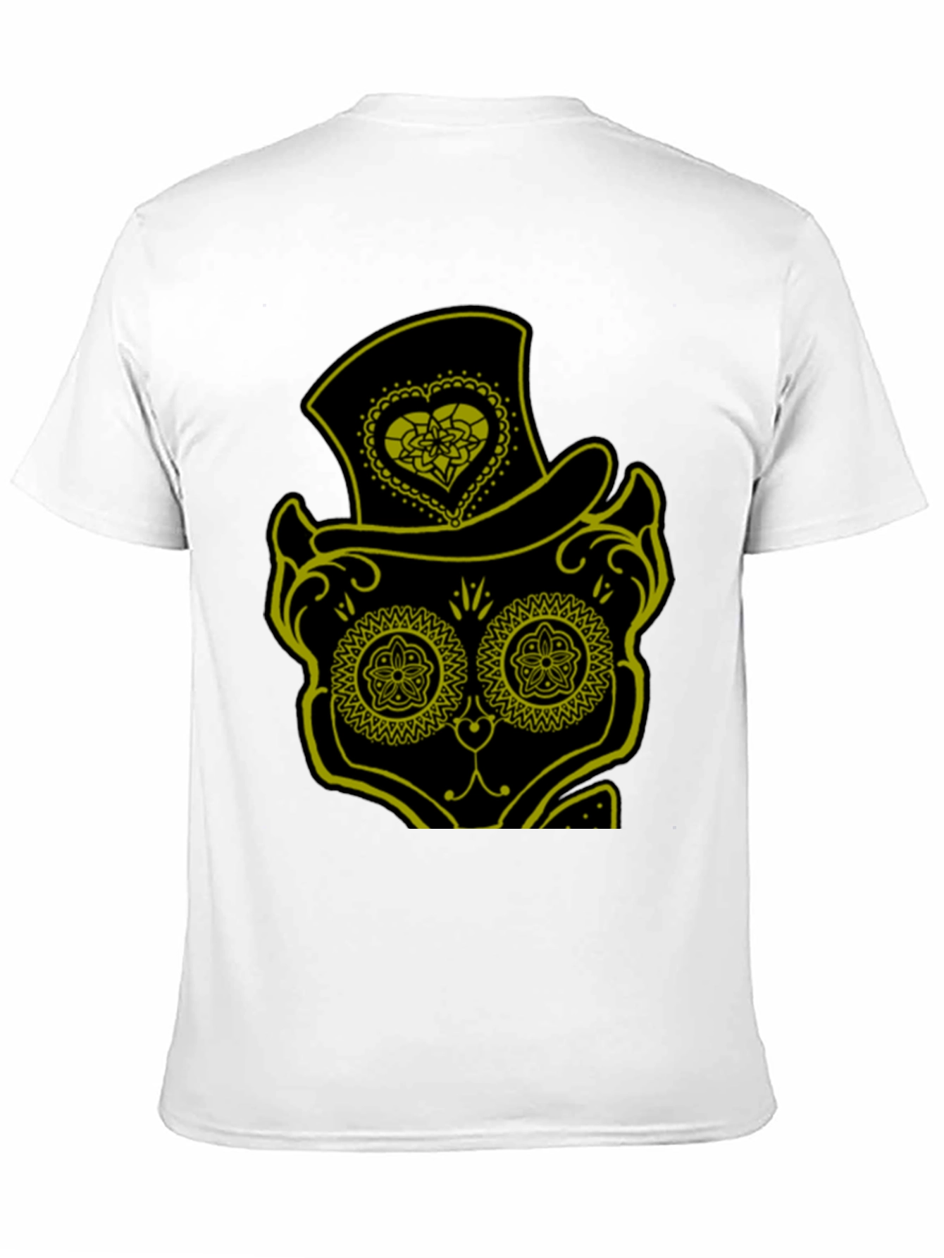 Black Sugar Skull Cat Tee - Men's Black T-Shirt view 11